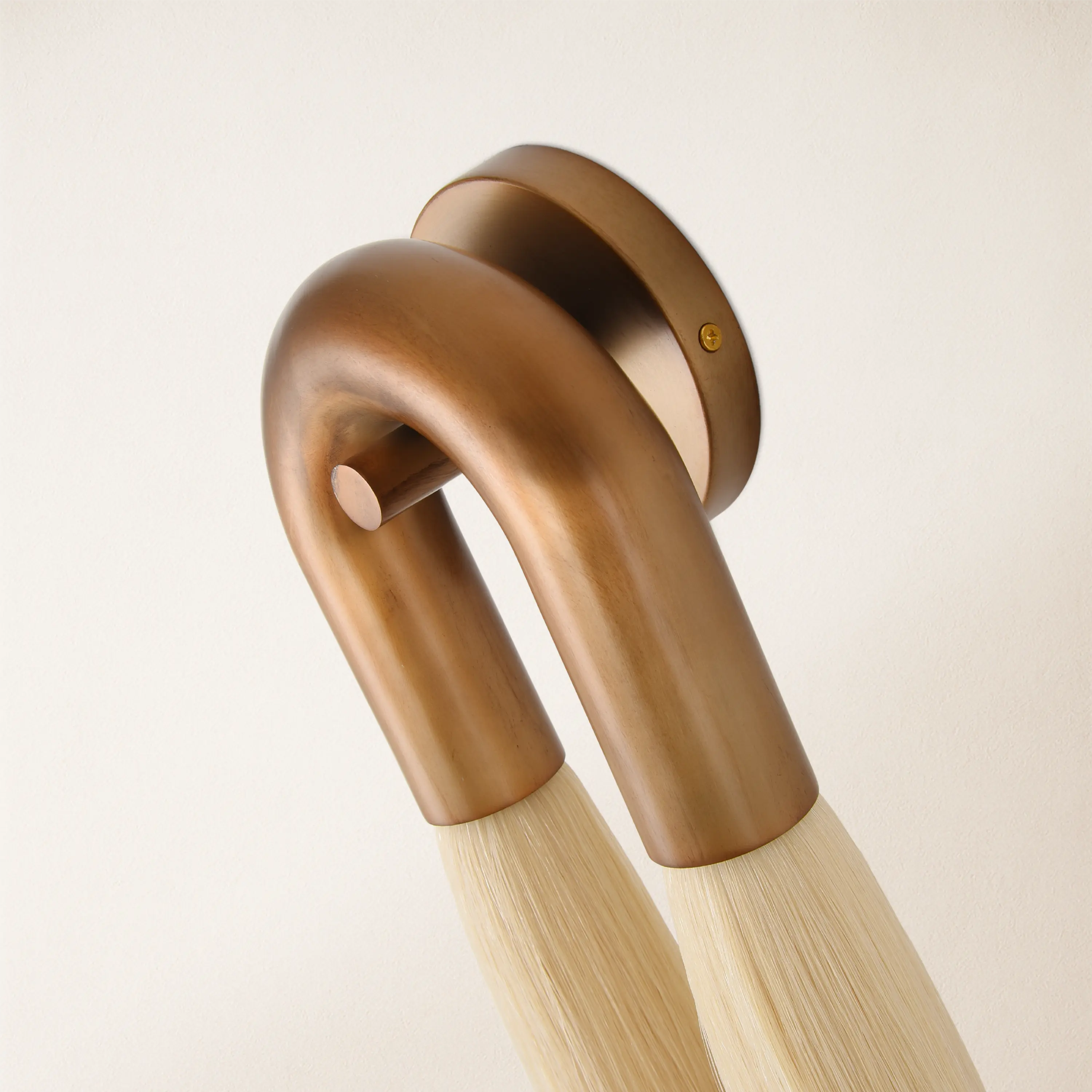 Horsehair Solid Brass Wall Sconce 30''H#Color_Off-White