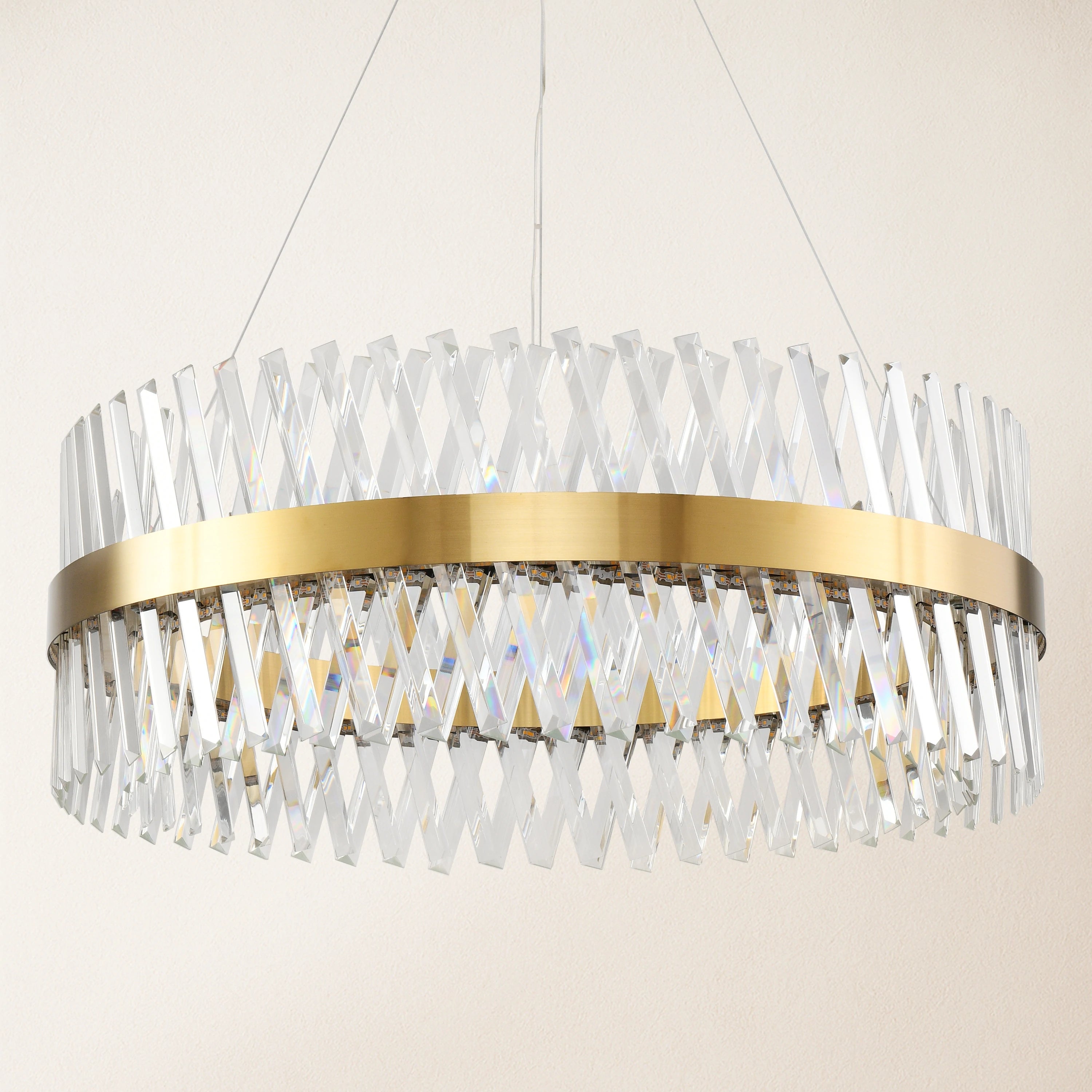 Runder Kronleuchter aus Vetro-Prismenkristall, 80 cm Durchmesser