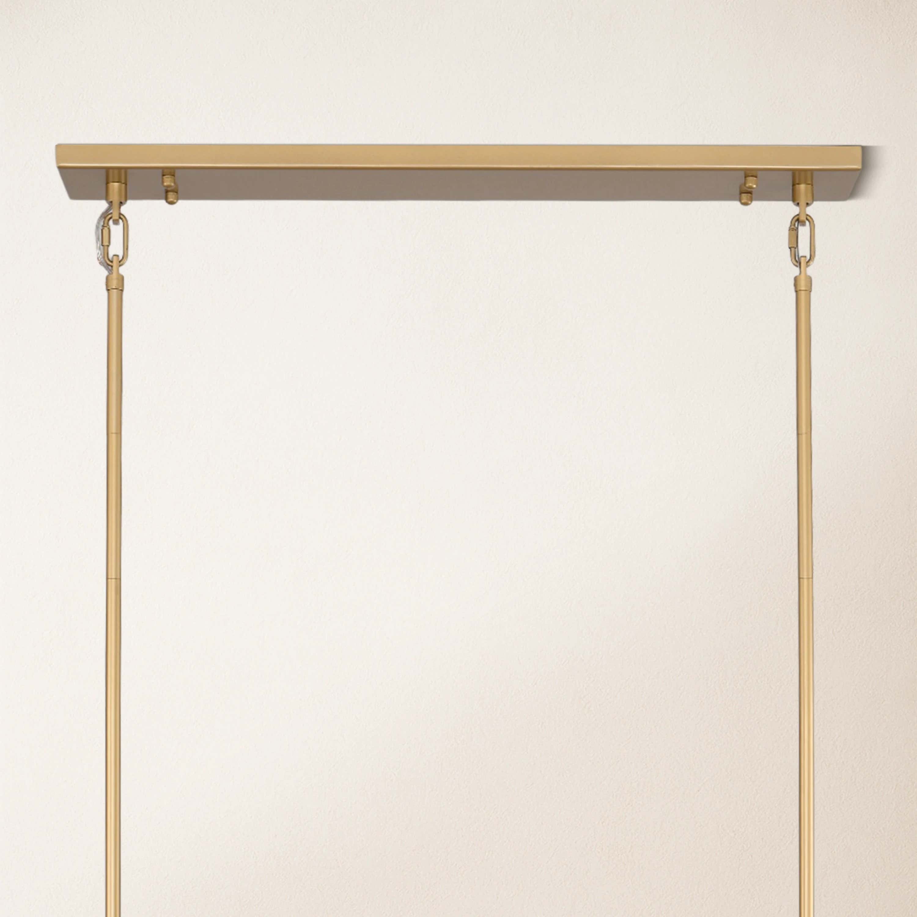 Vellum Rectangular Chandelier 59"W#Finish_Gold