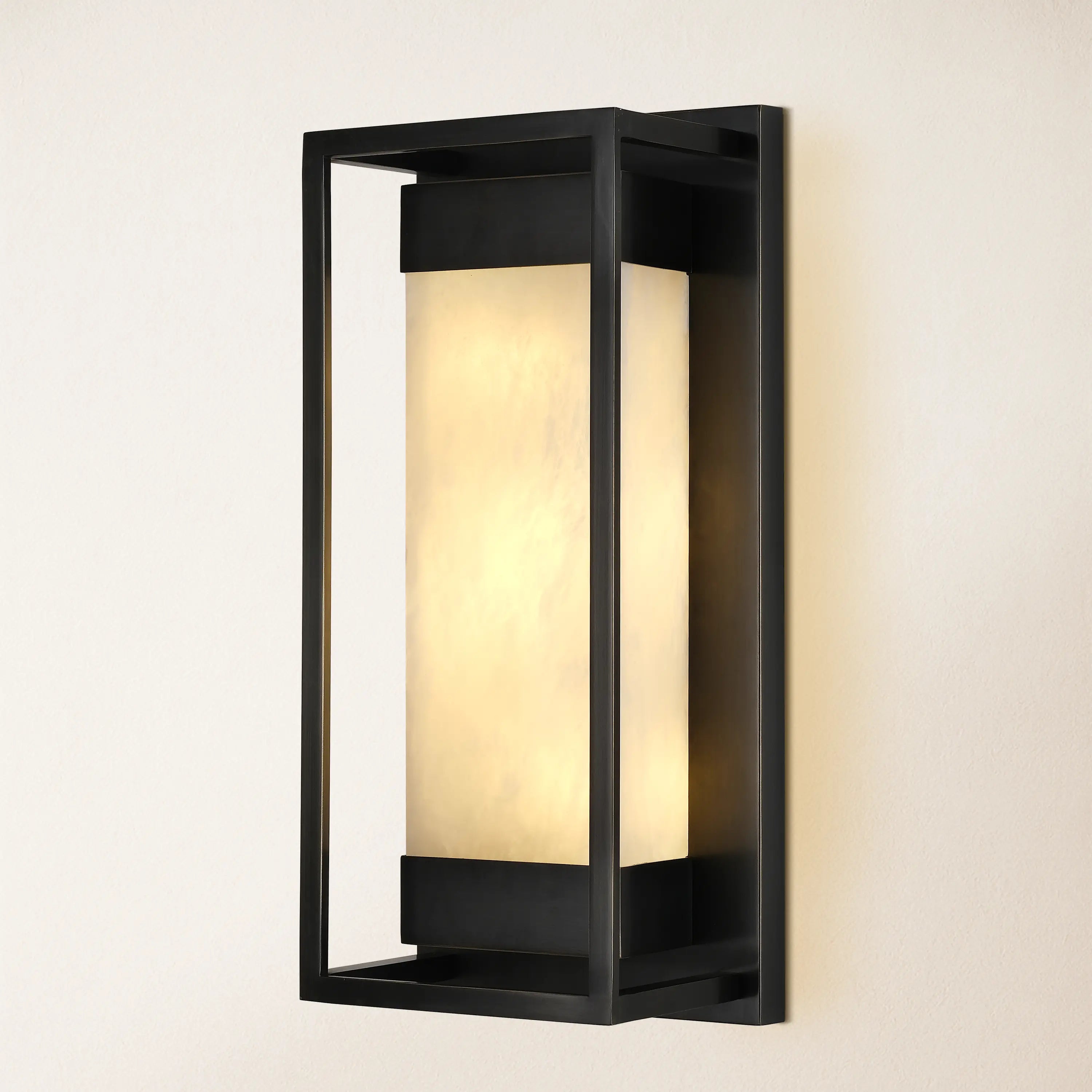 Bravura Alabaster Wall Sconce 16"H#Finish_Black