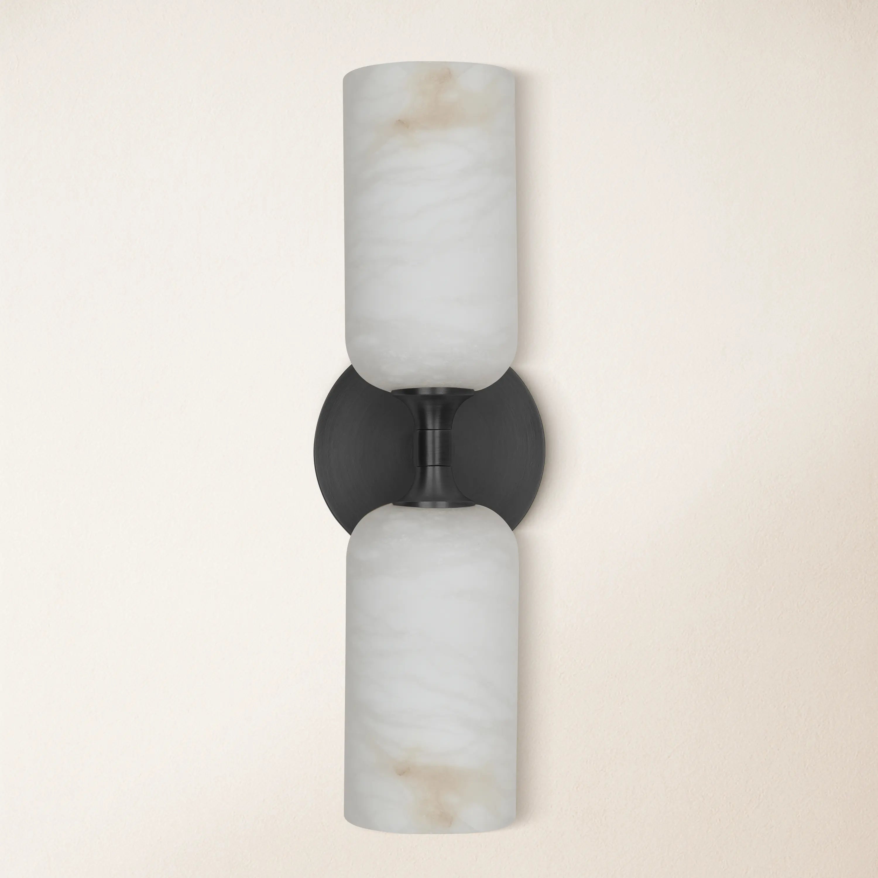 Axis Alabaster Wall Sconce 14"H#Finish_Black