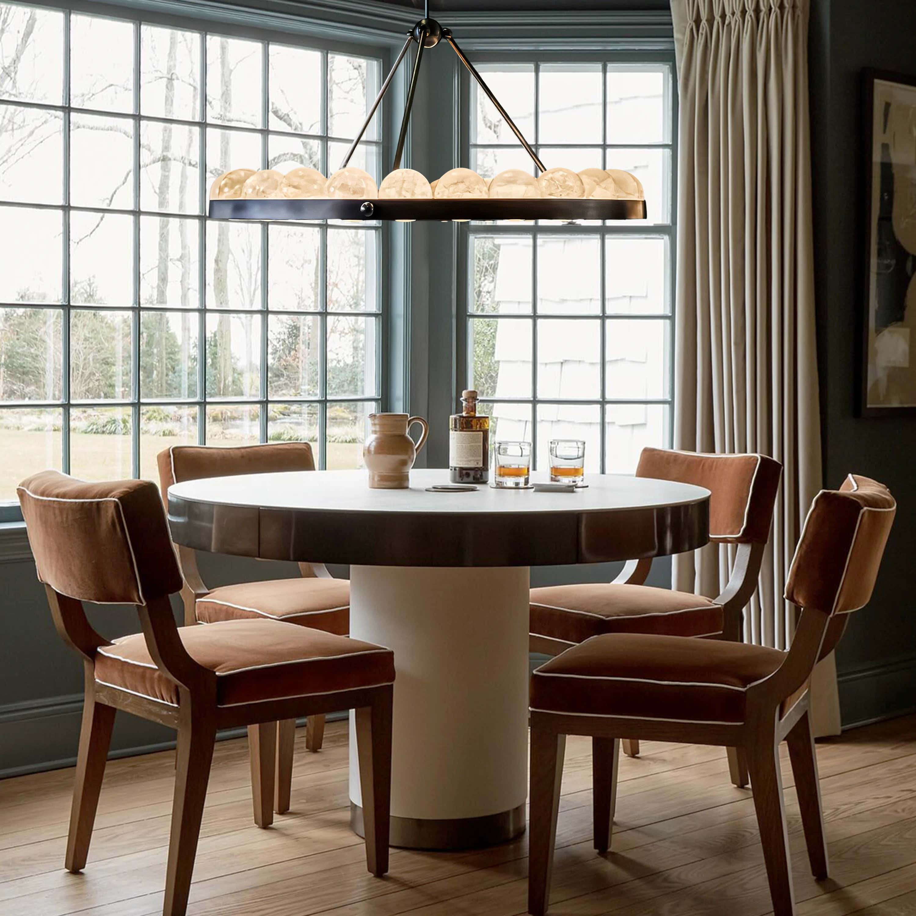 Nami Alabaster Global Suter Chandelier 57"D#Finish_Gold