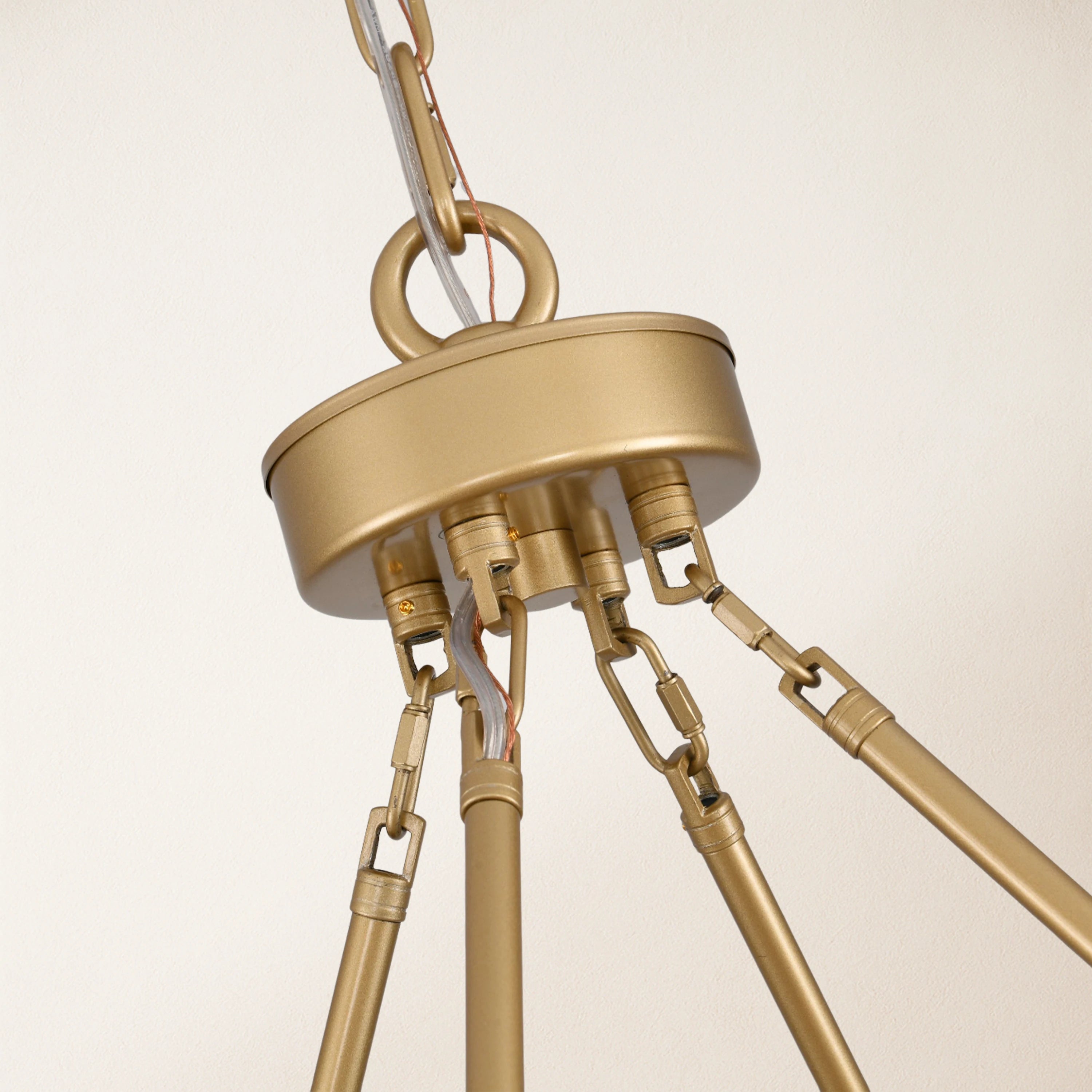 Vellum Round Chandelier 48"D#Finish_Gold