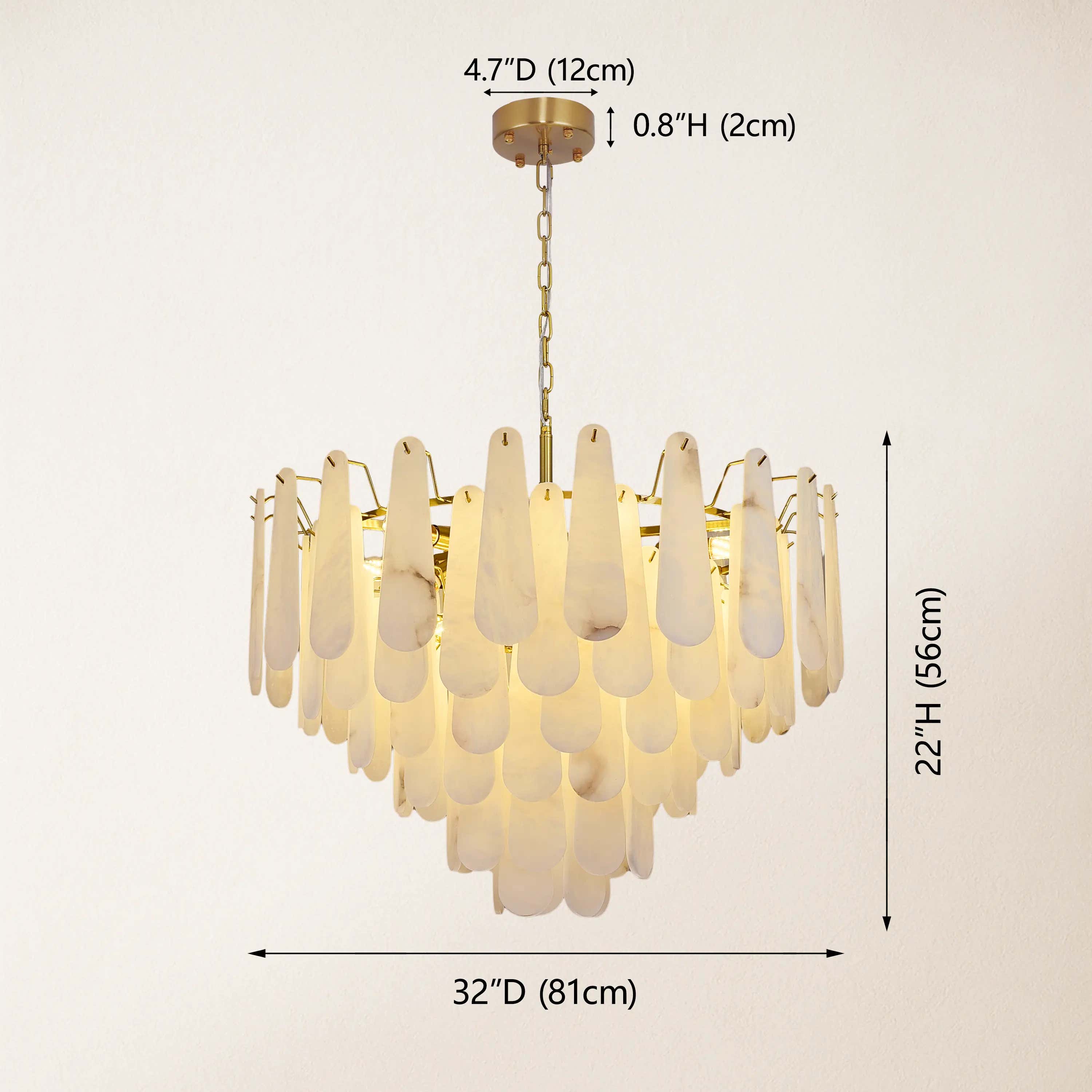 Caldera Alabaster Round Chandelier 32"