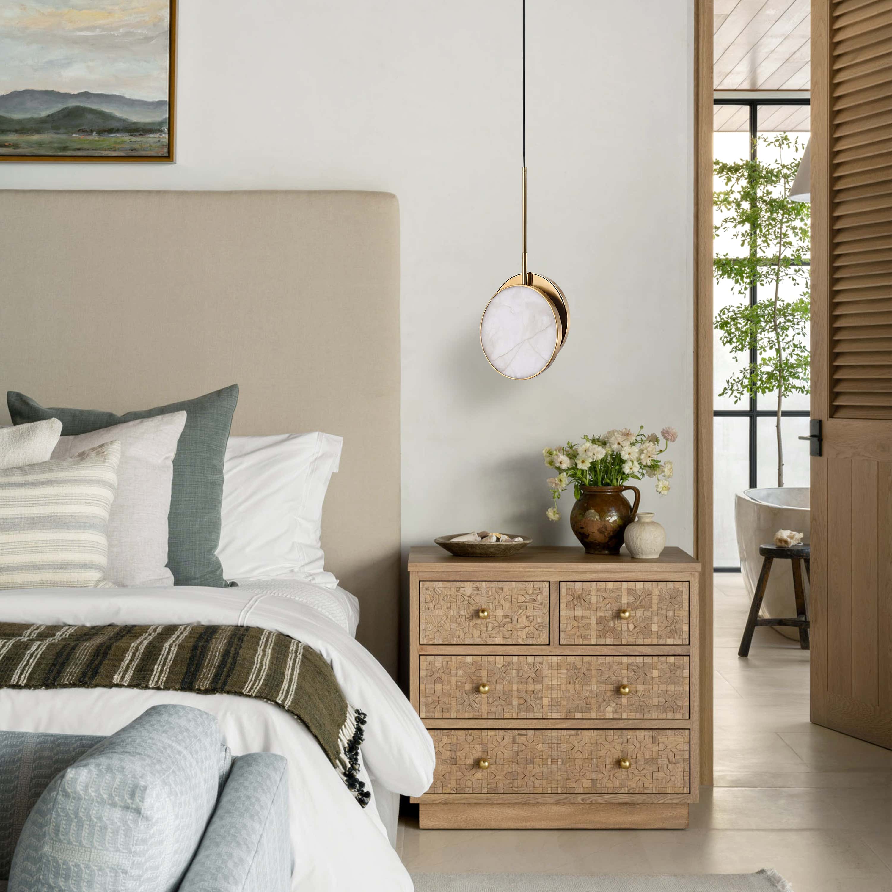 Mintreux Moonshade Alabaster-Anhänger, 20,3 cm Durchmesser