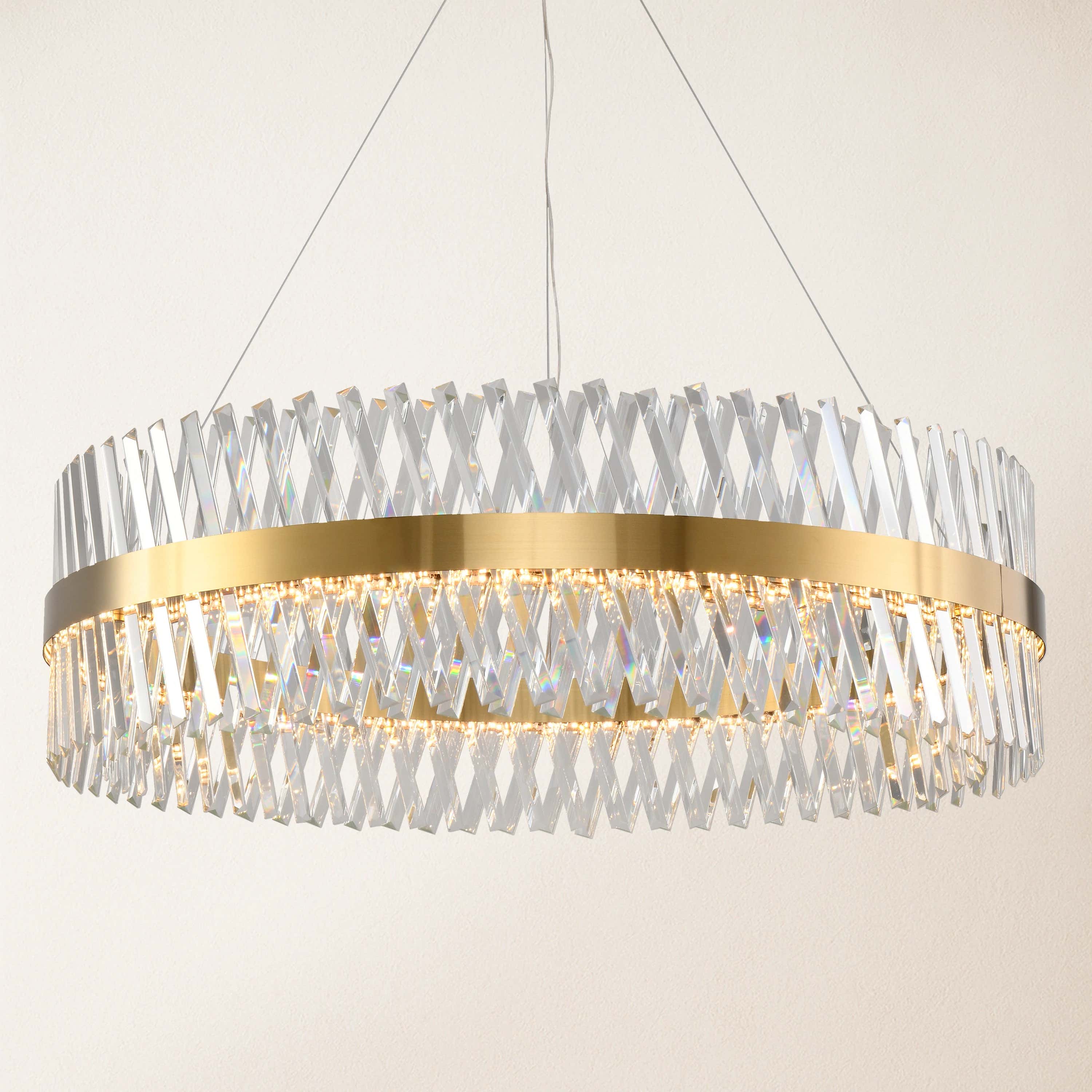 Vetro Prism Crystal Round Chandelier 40"D