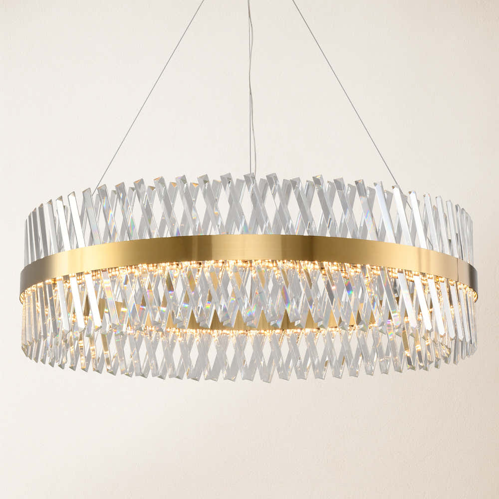 Vetro Prism Crystal Round Chandelier 40"D