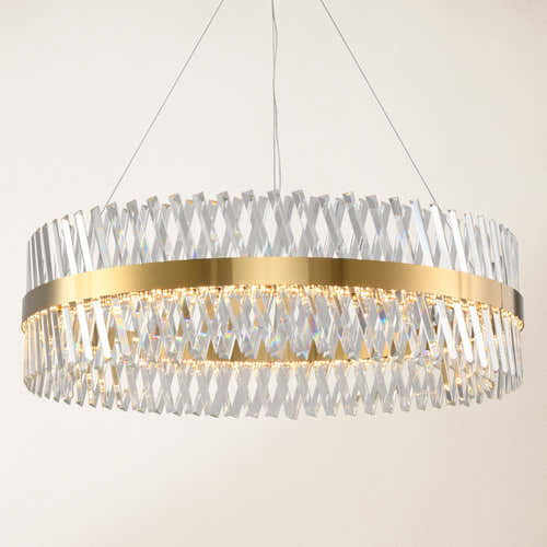 Vetro Prism Crystal Round Chandelier 40"D