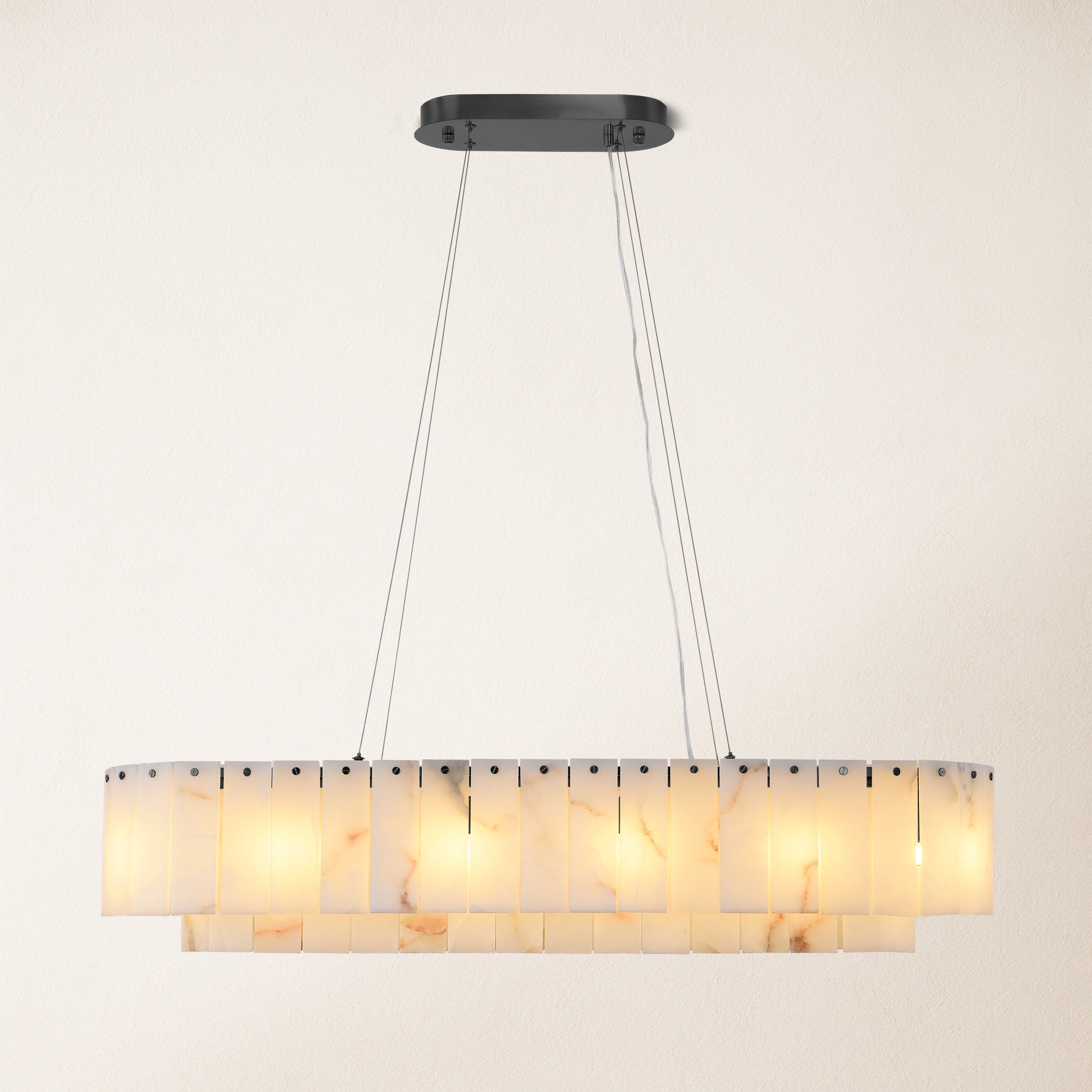 Sawyer Alabaster Oval Chandelier 40"