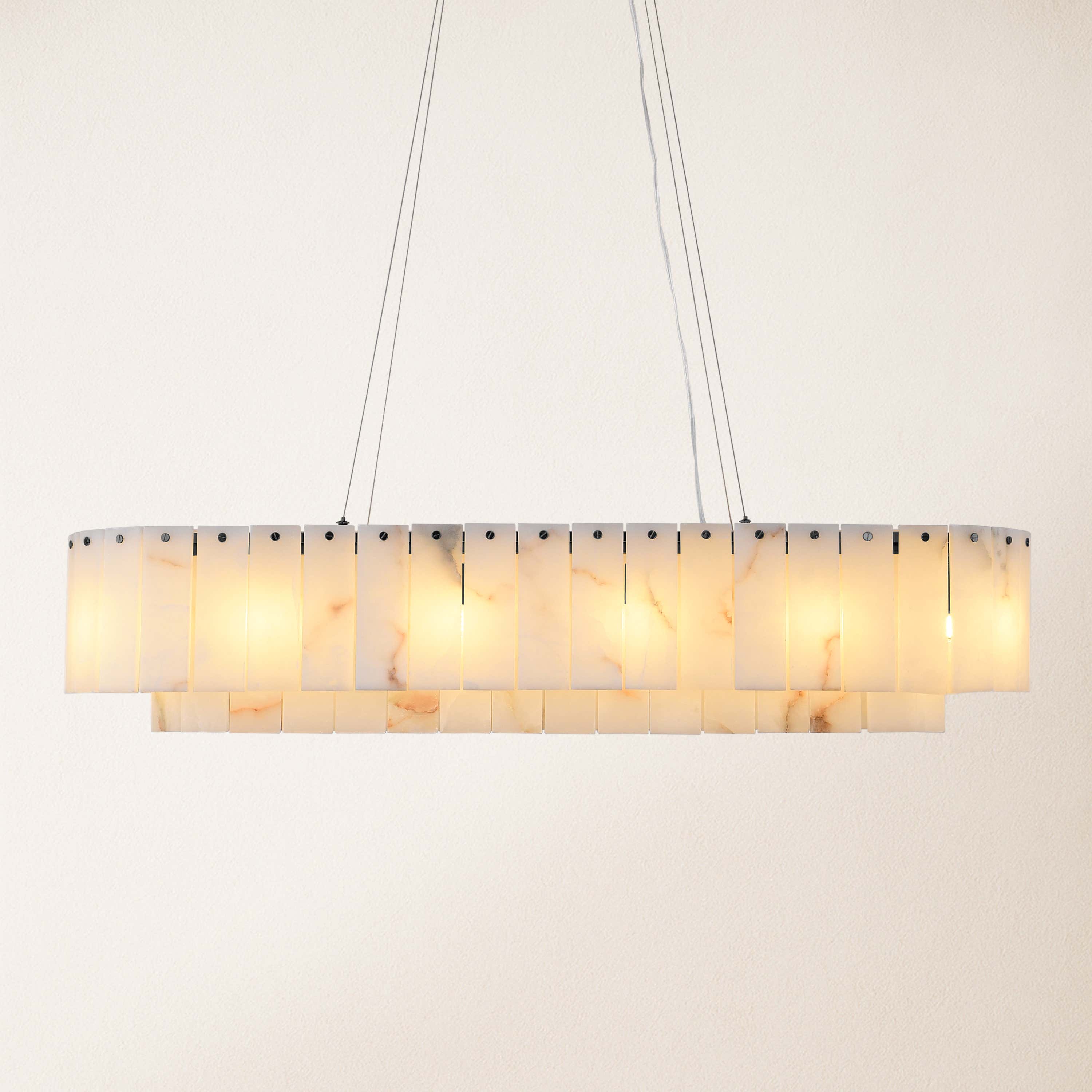 Sawyer Alabaster Oval Chandelier 40"