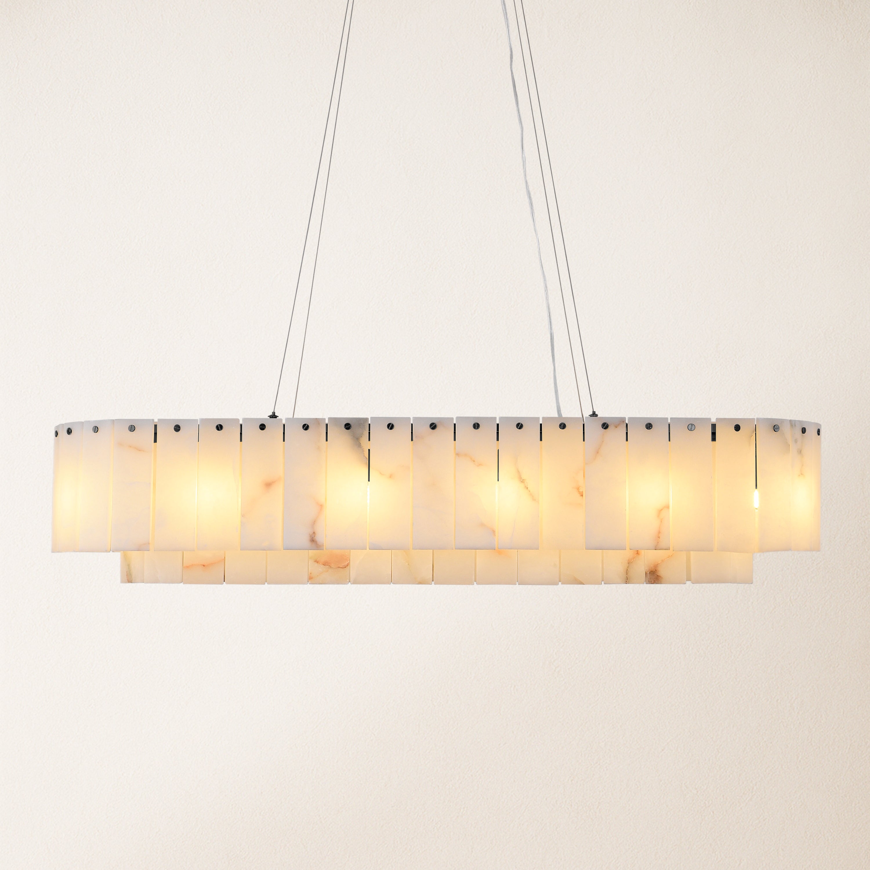 Ovaler Kronleuchter Sawyer Alabaster, 40 Zoll