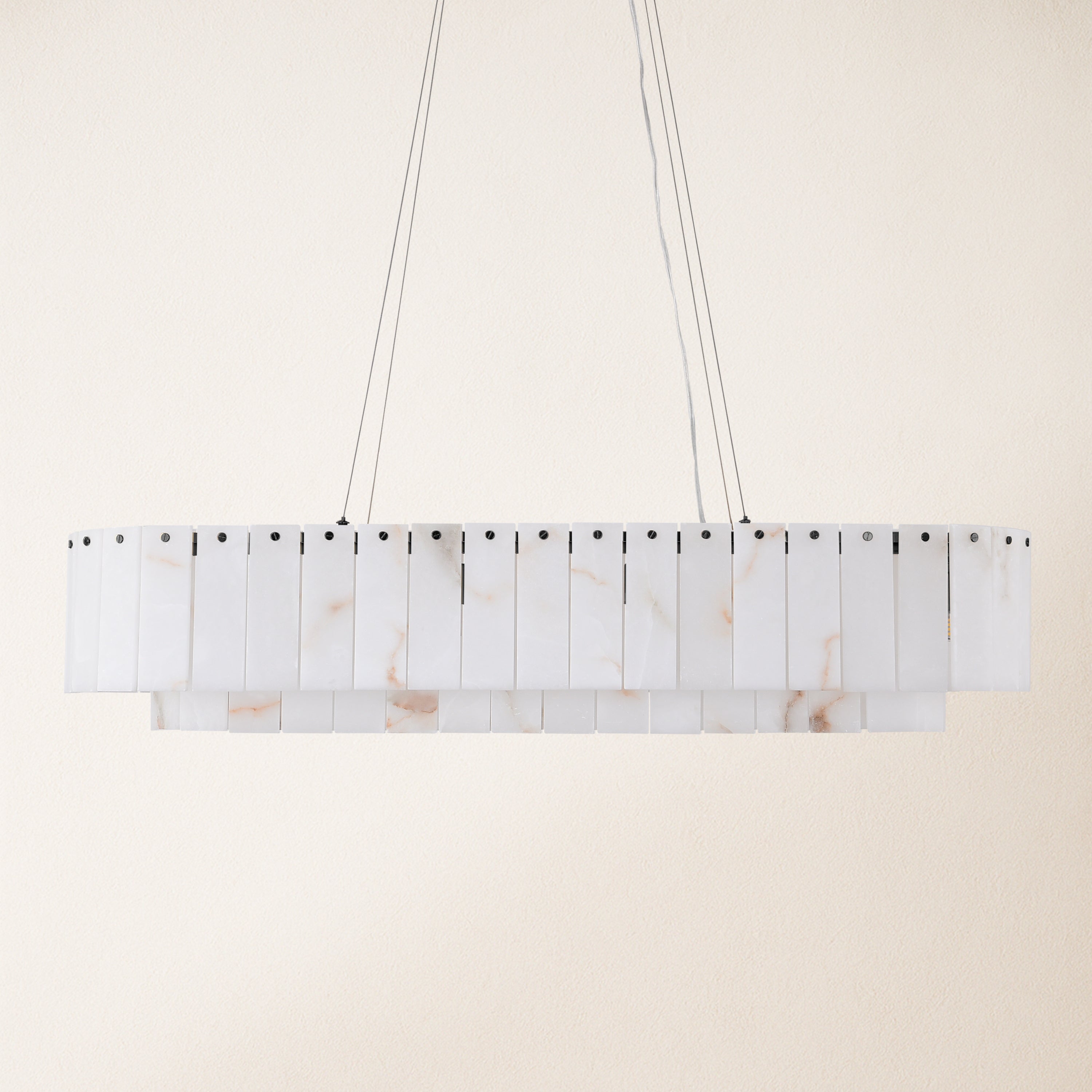 Sawyer Alabaster Oval Chandelier 40"