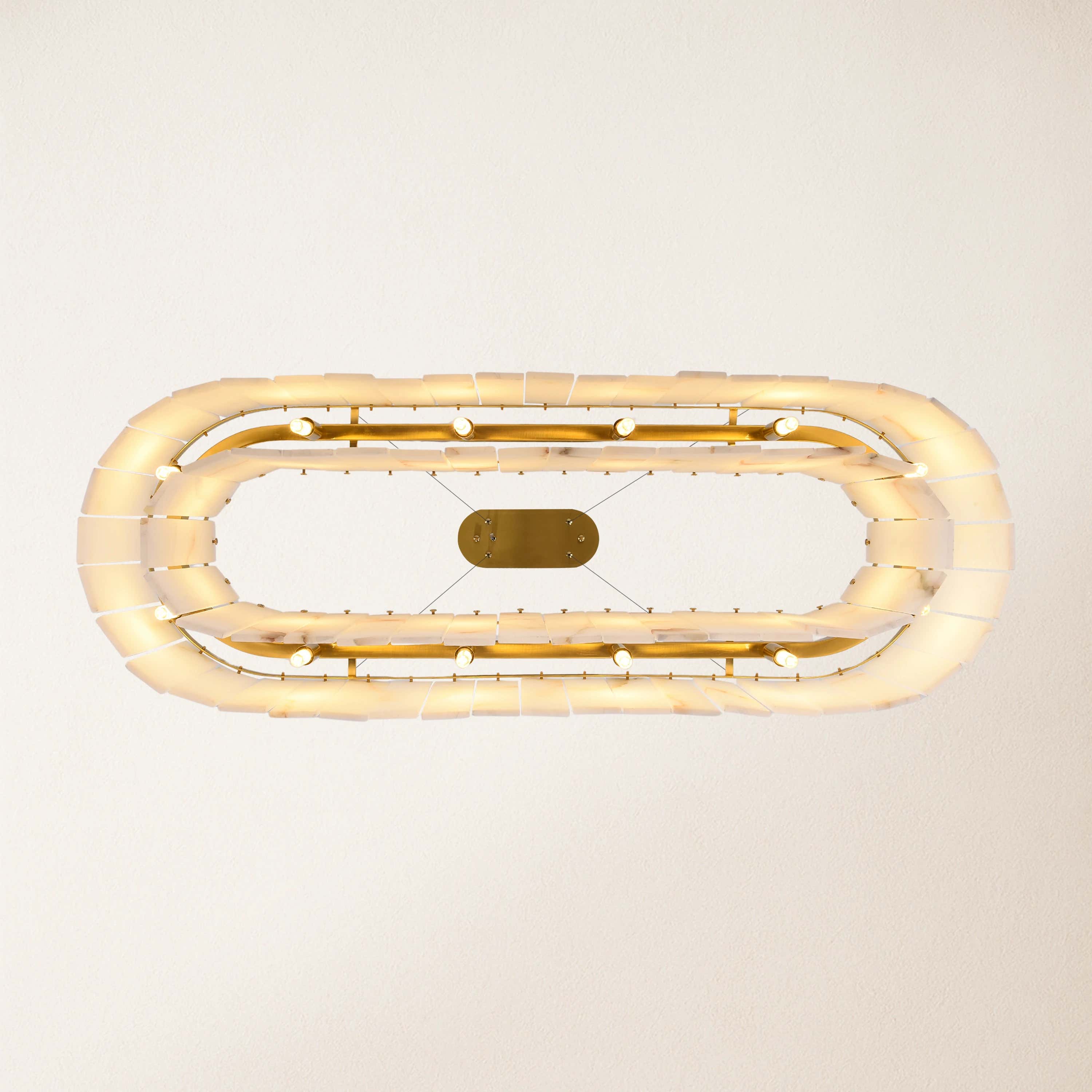 Sawyer Alabaster Oval Chandelier 40"