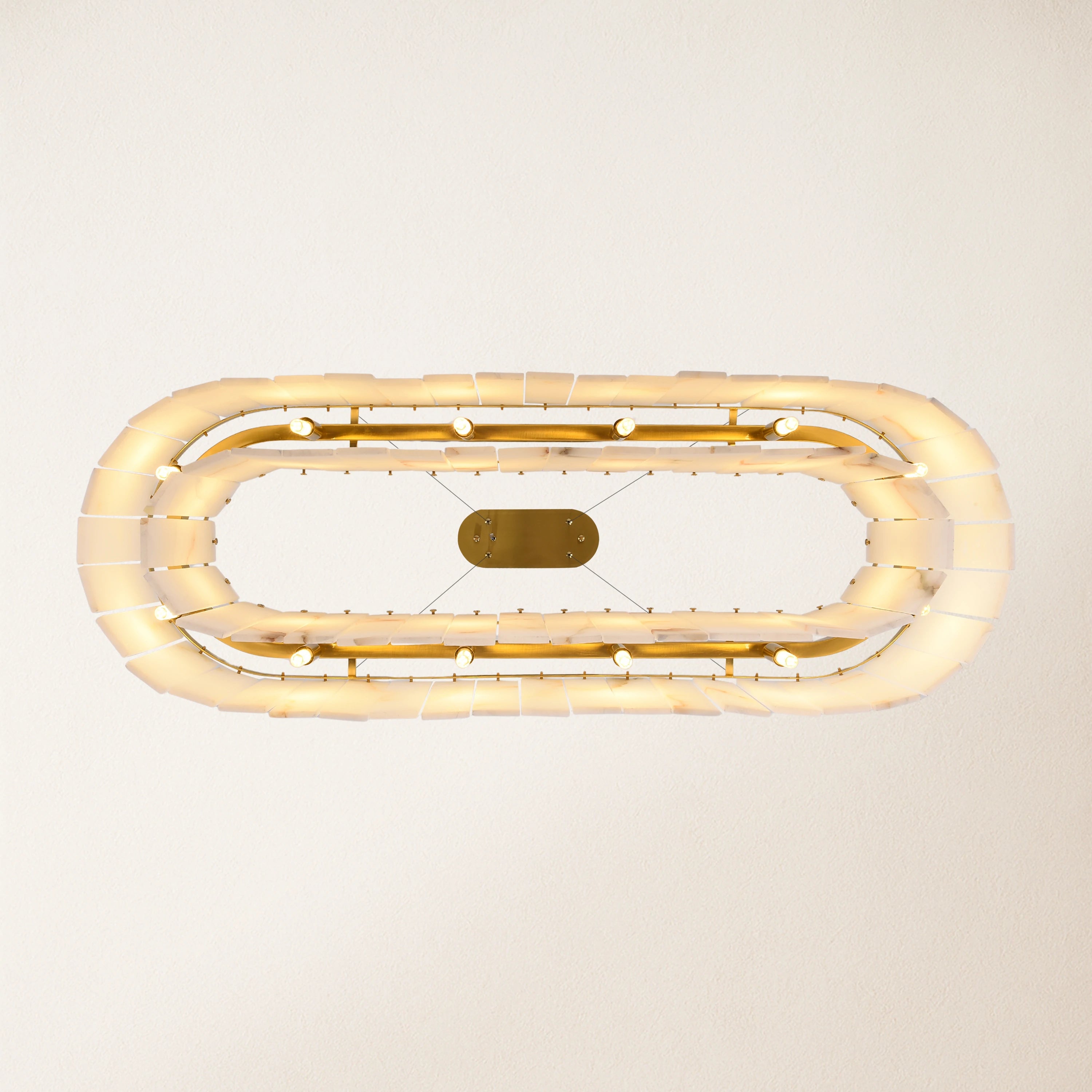 Ovaler Kronleuchter Sawyer Alabaster, 40 Zoll