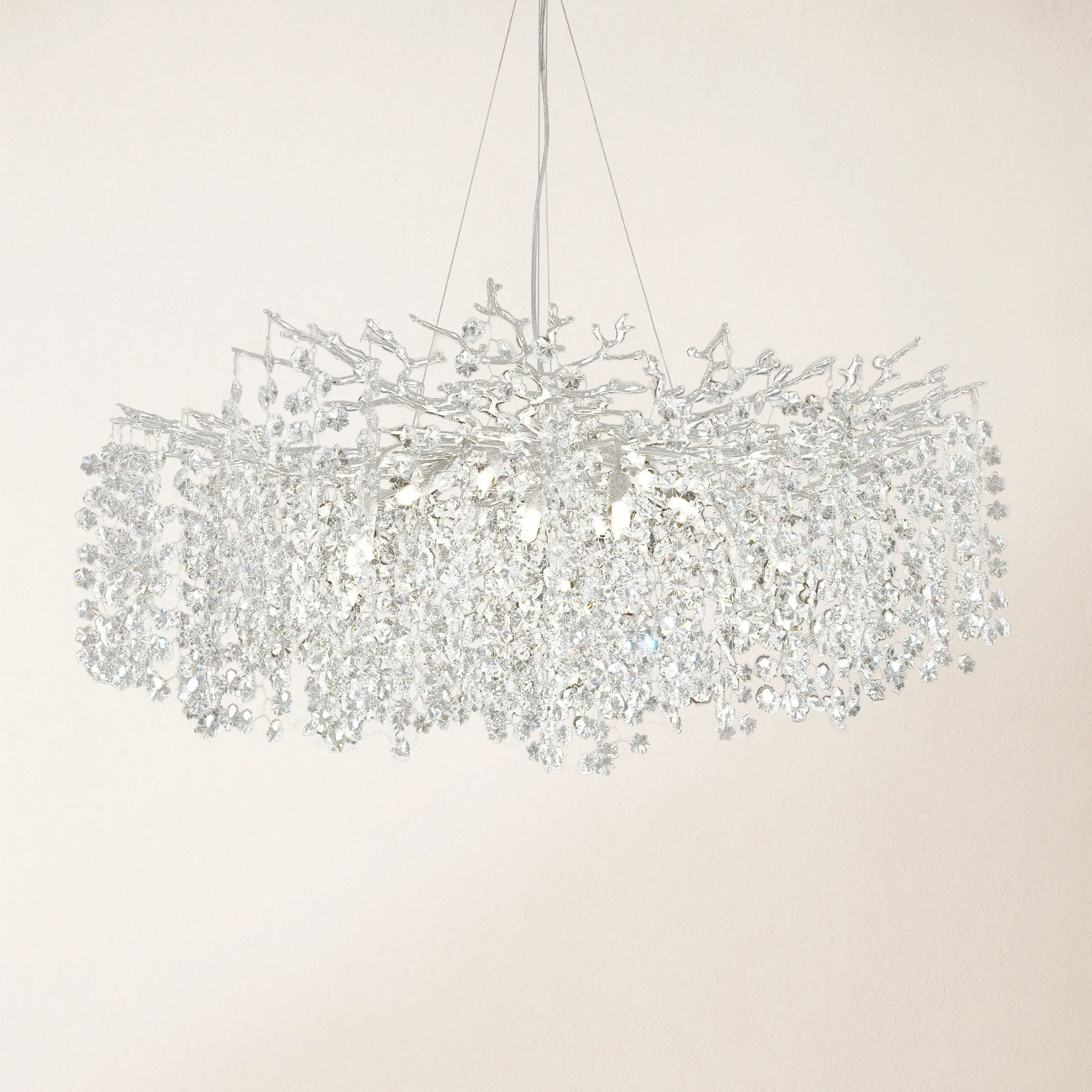 Lustre Branches Kristall-Kronleuchter, rund, für alle Räume, 40 Zoll
