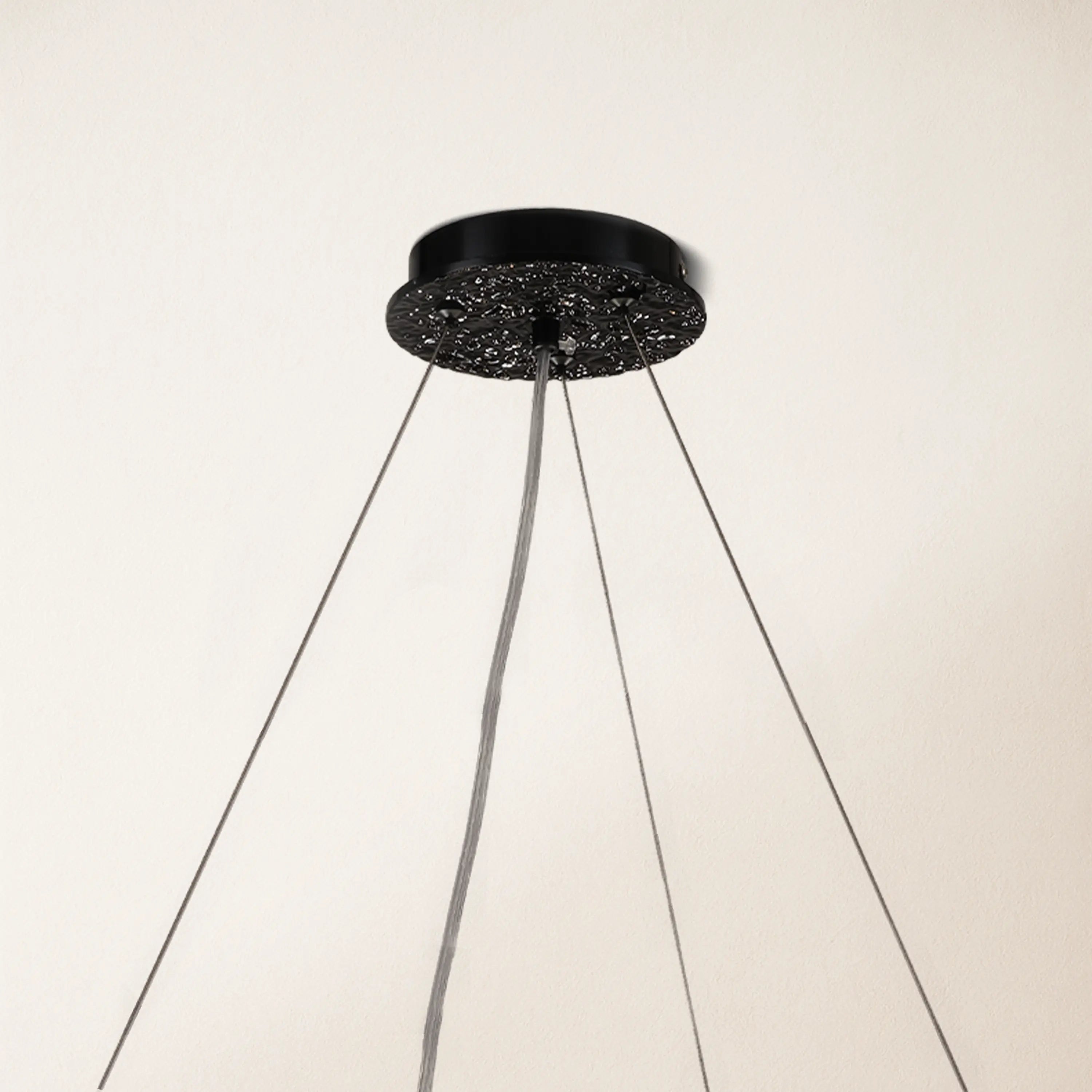 Frostleaf Crystal Cascade Branch Round Chandelier 40"D#Finish_Black