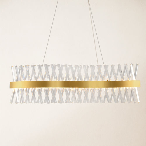 Vetro Prism Crystal Rectangular Chandelier 40"