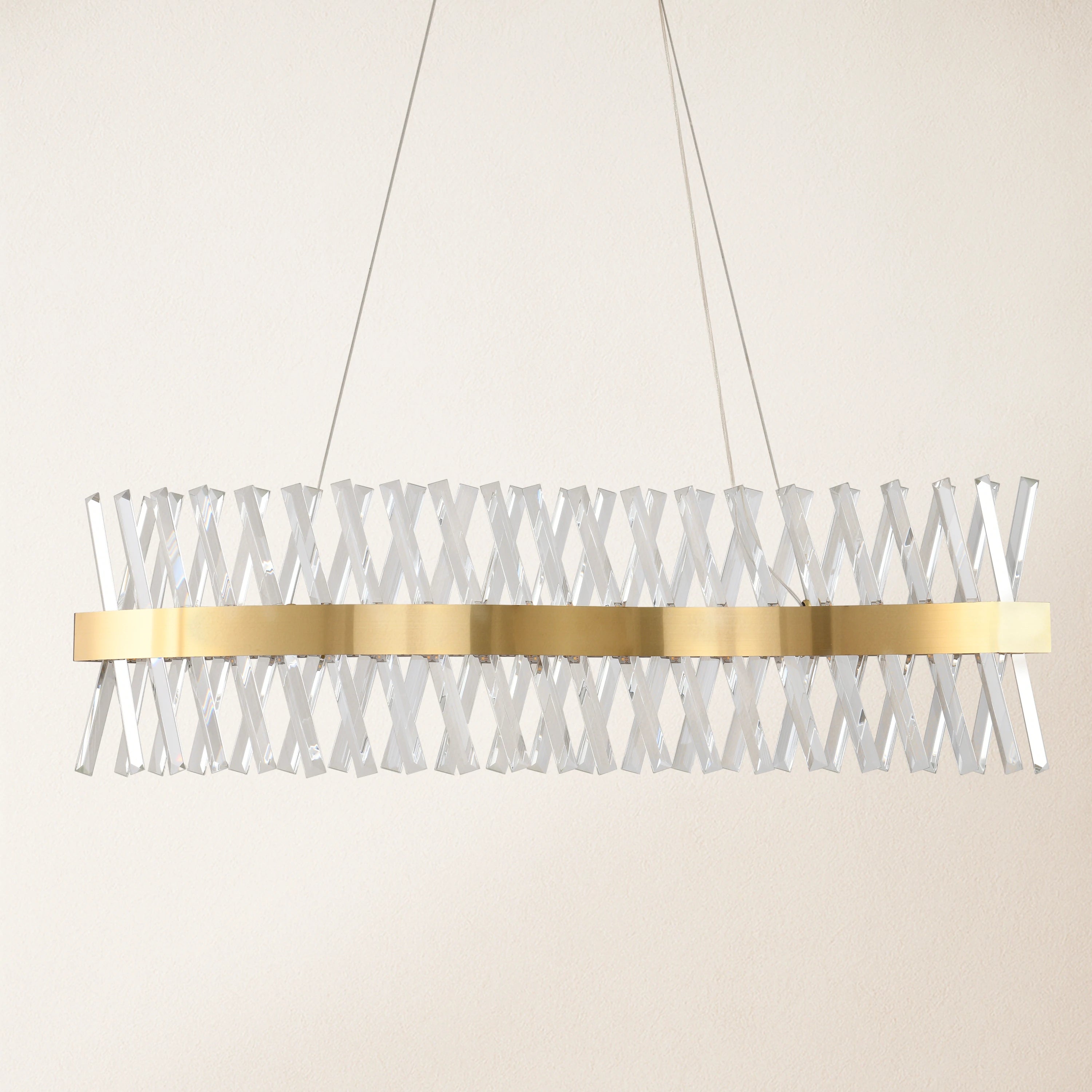 Rechteckiger Kronleuchter aus Vetro-Prismenkristall, 40 Zoll