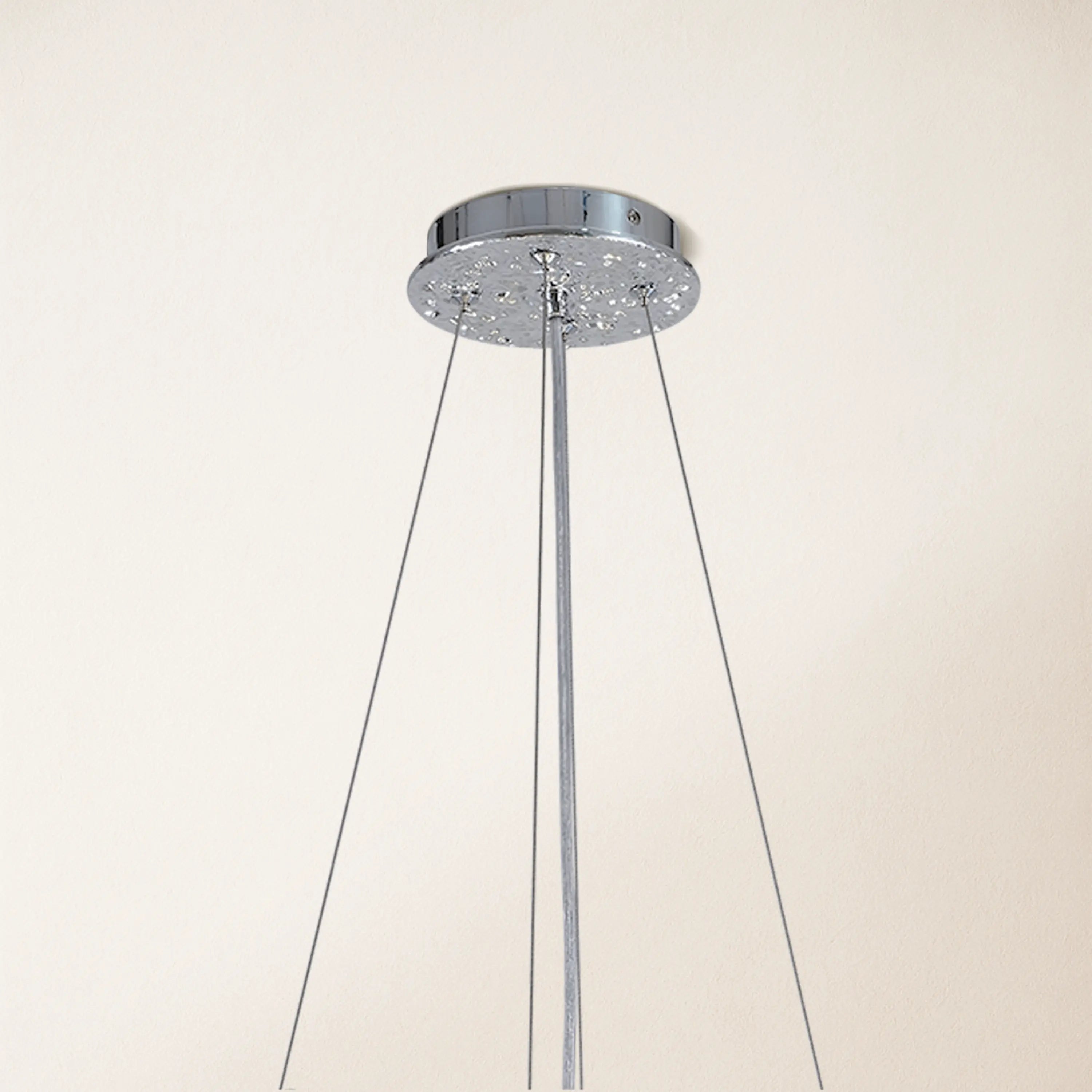 Frostleaf Crystal Cascade Branch Round Chandelier 40"D#Finish_Silver