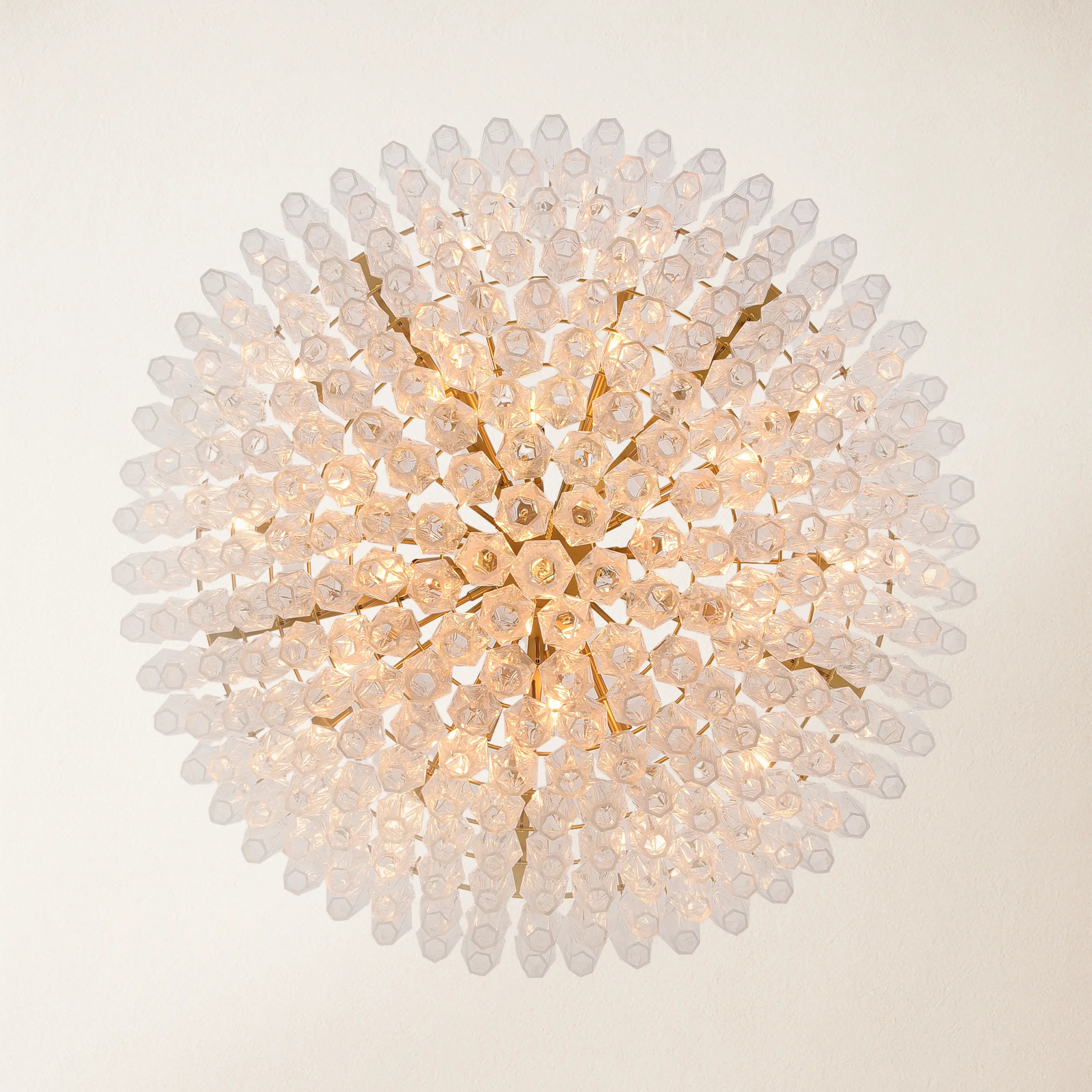 Celestial Drop Round Crystal Glass Chandelier 48"D#Glass-Color_Clear