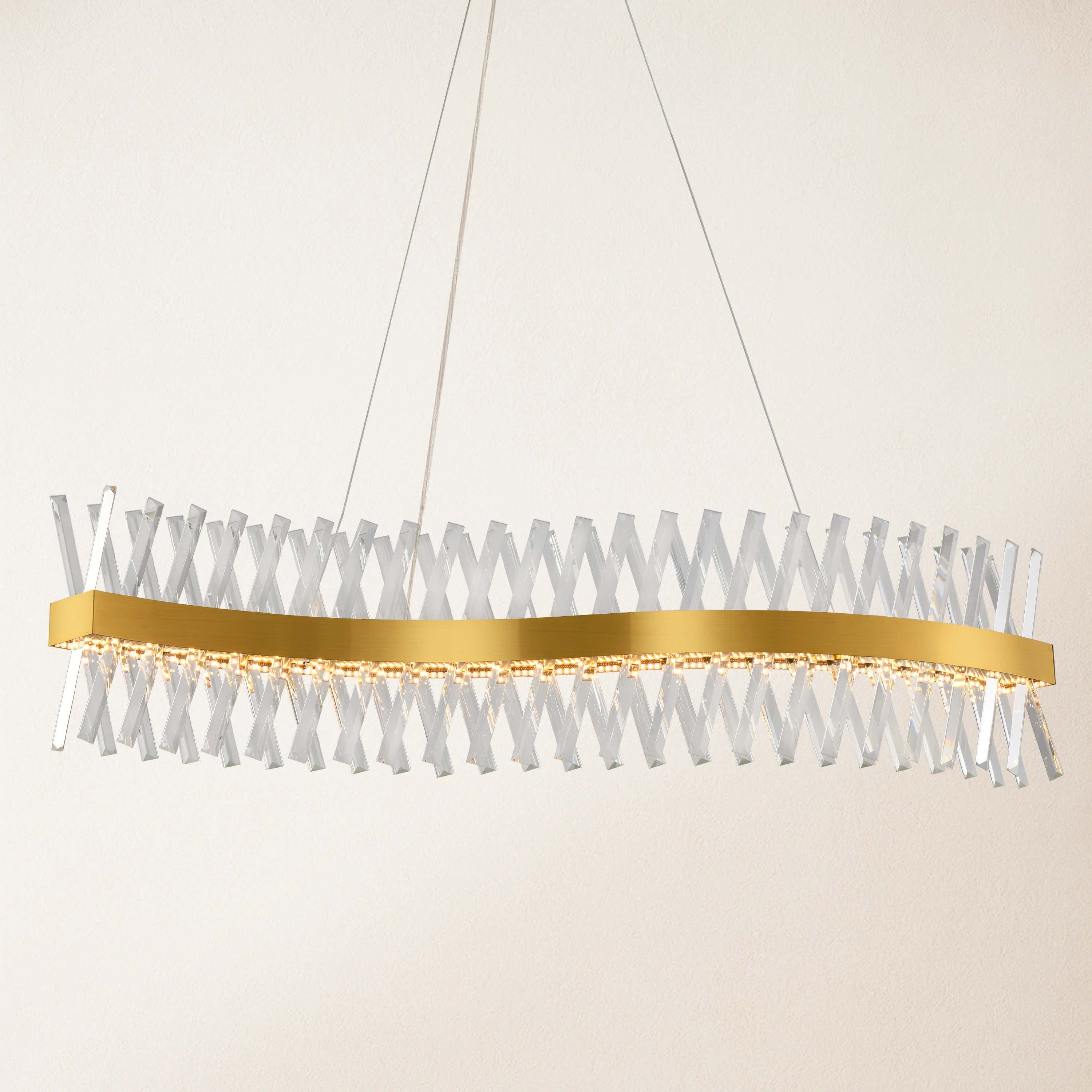 Vetro Prism Crystal Rectangular Chandelier 47"W