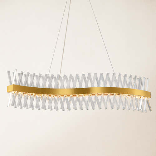 Vetro Prism Crystal Rectangular Chandelier 47"W