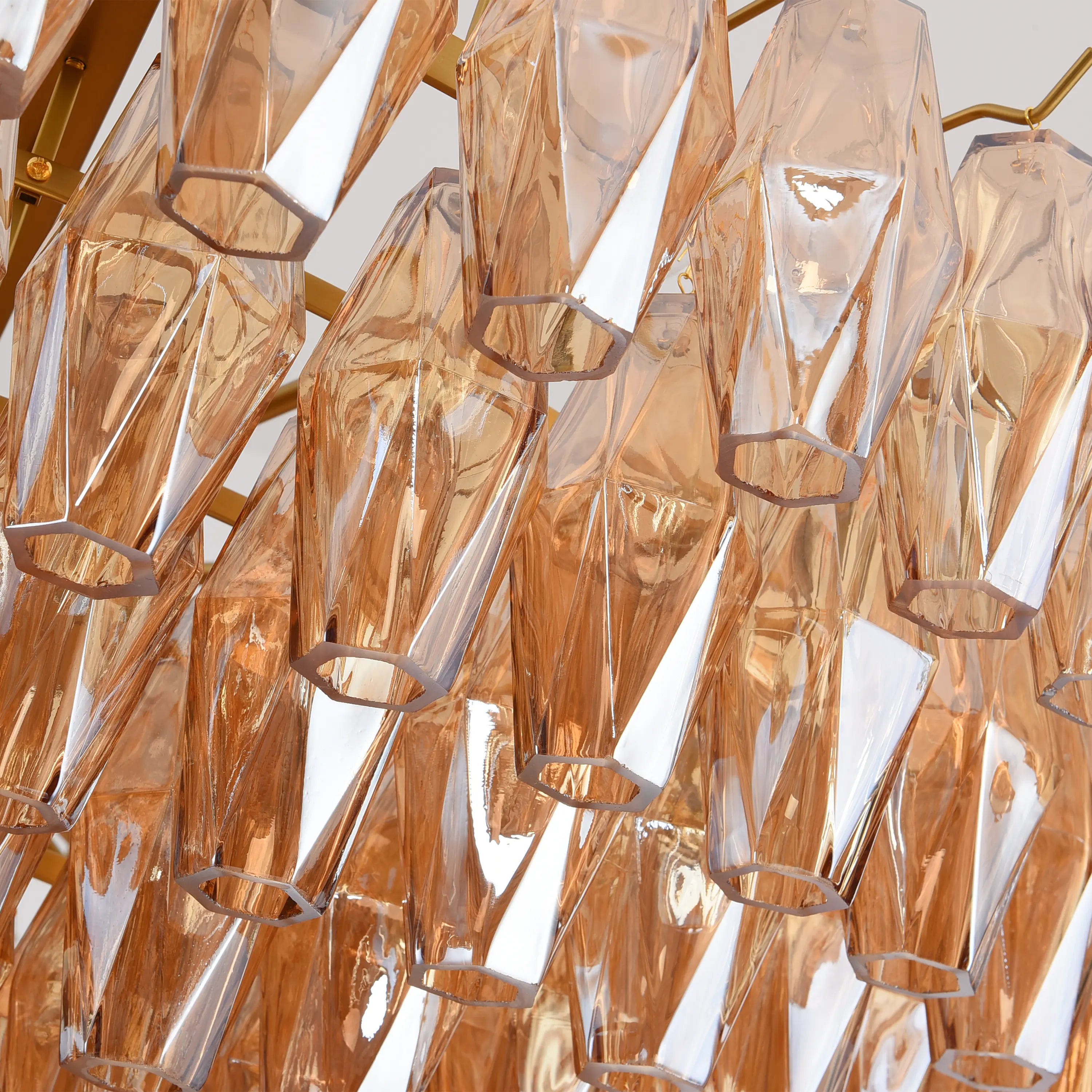 Celestial Drop Round Crystal Glass Chandelier 48"D#Glass-Color_Amber