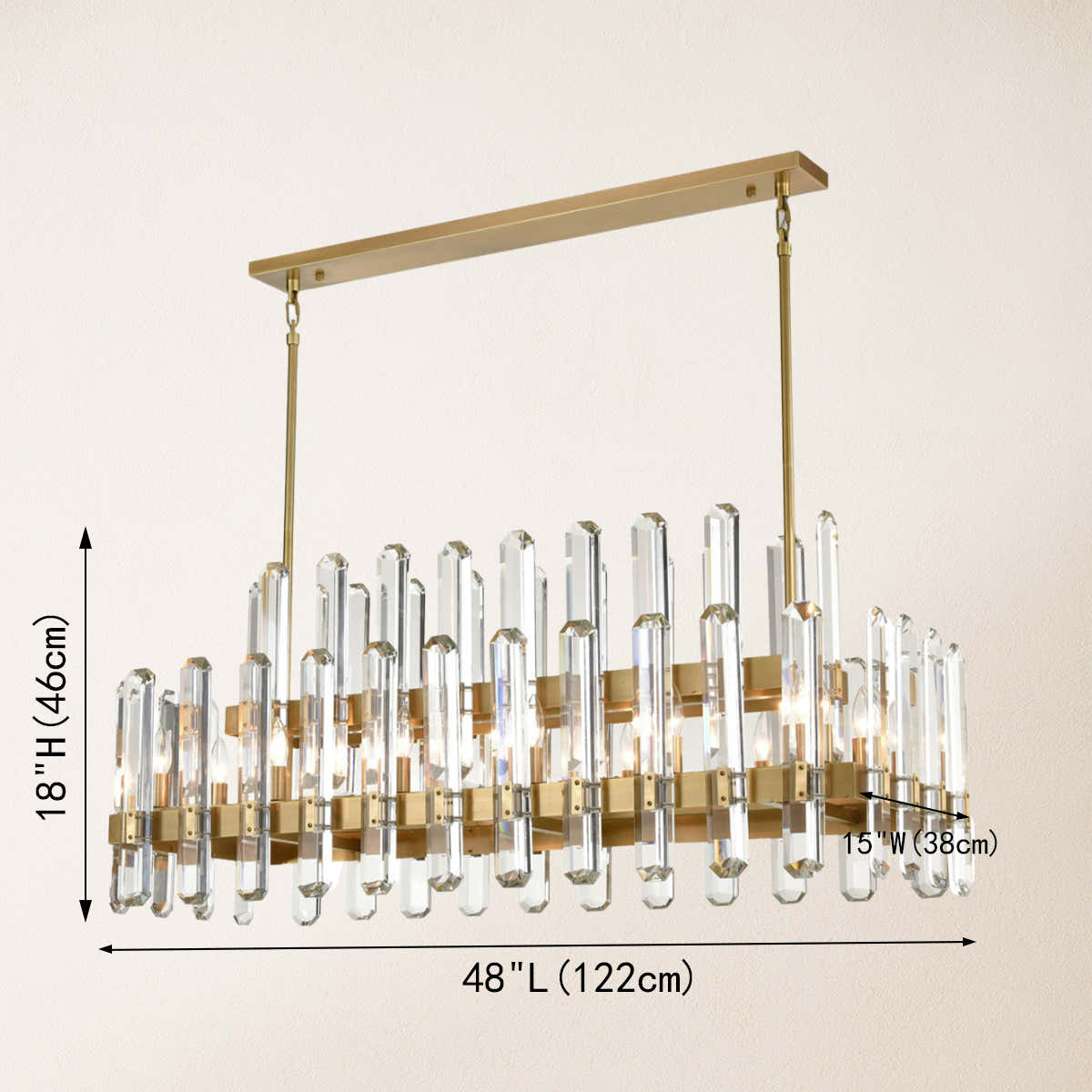 Clarion Rectangular Chandelier 48"L