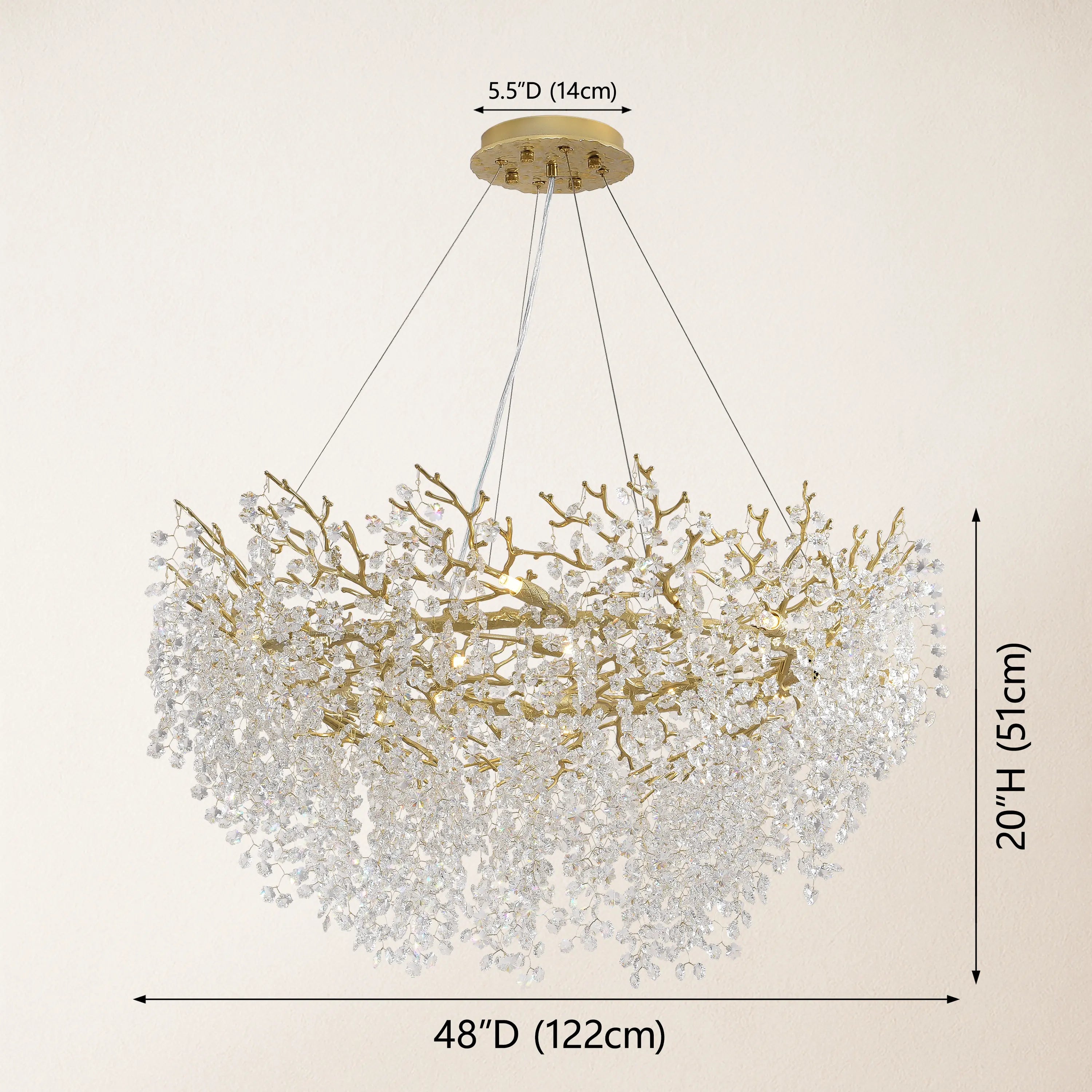 Lustre Branches Runder Kronleuchter 48"