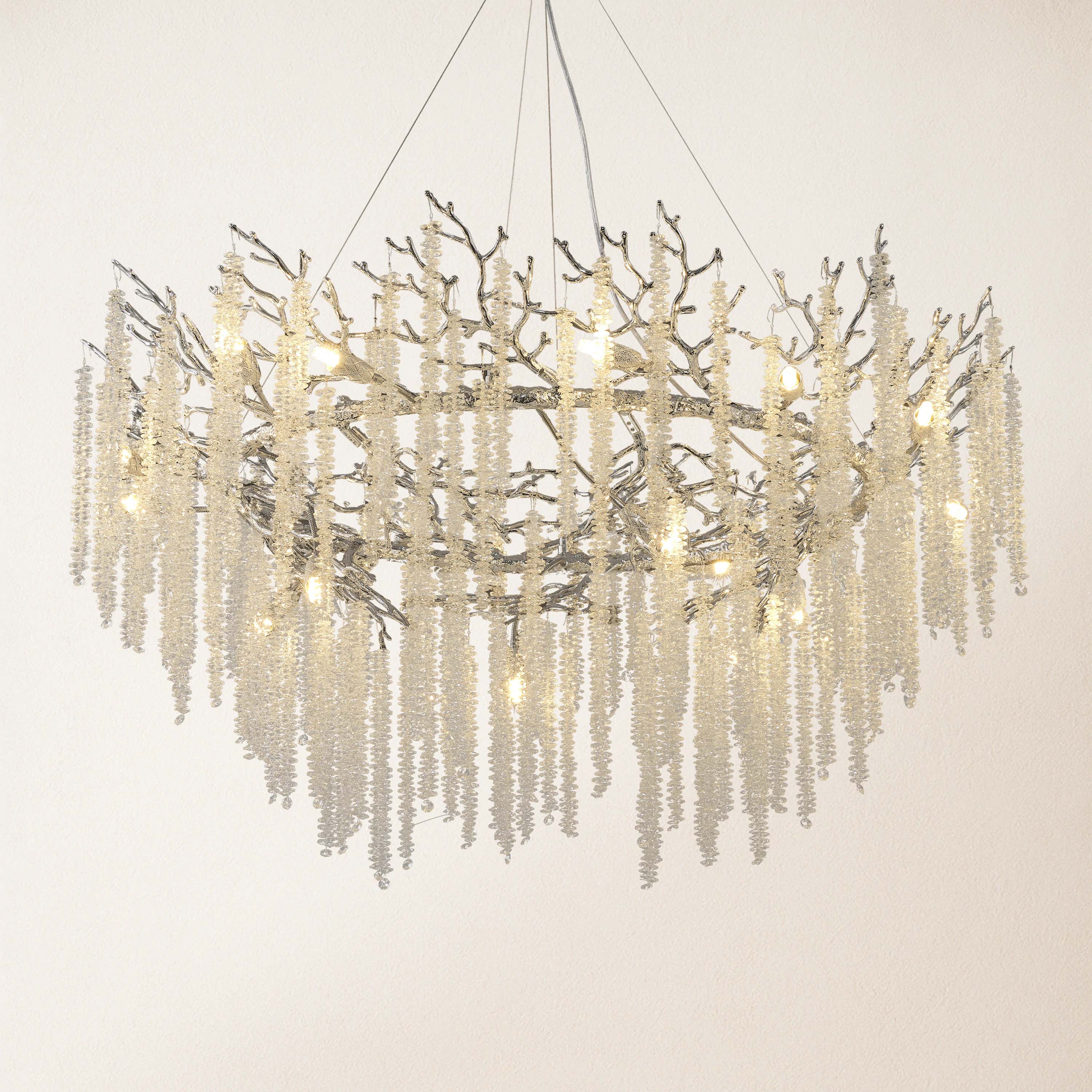 Snow Tree Branch Chandelier 47''D