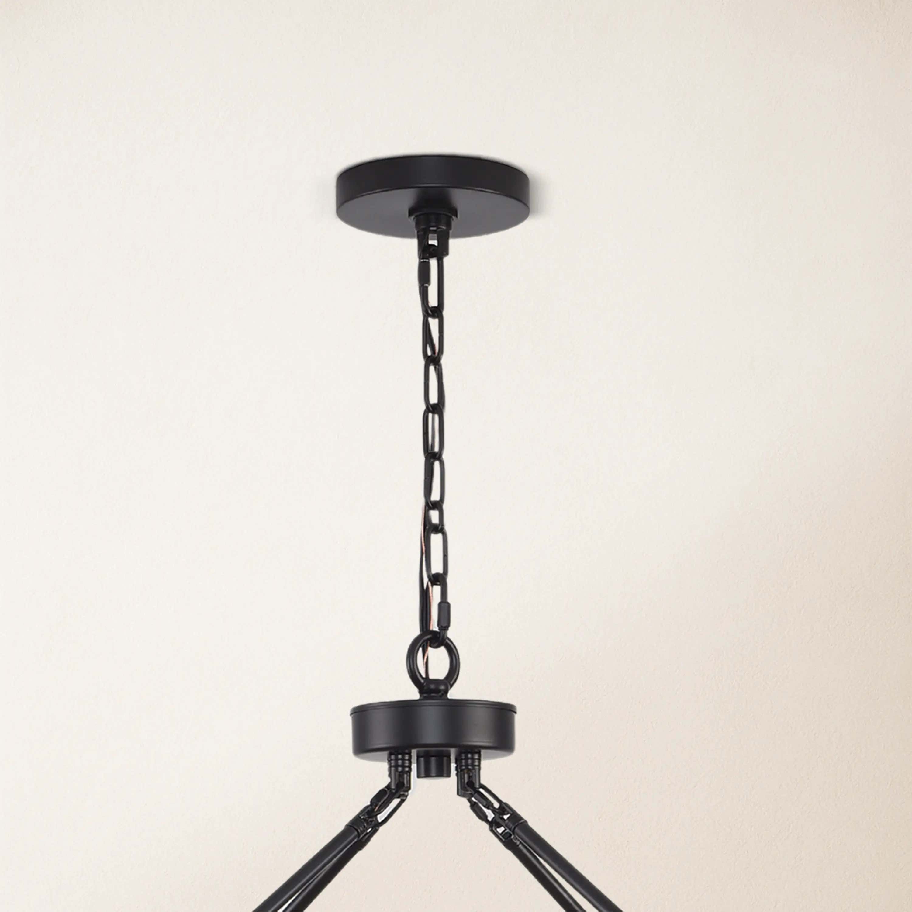 Cylora Glass Tube Round Chain Chandelier 48"D