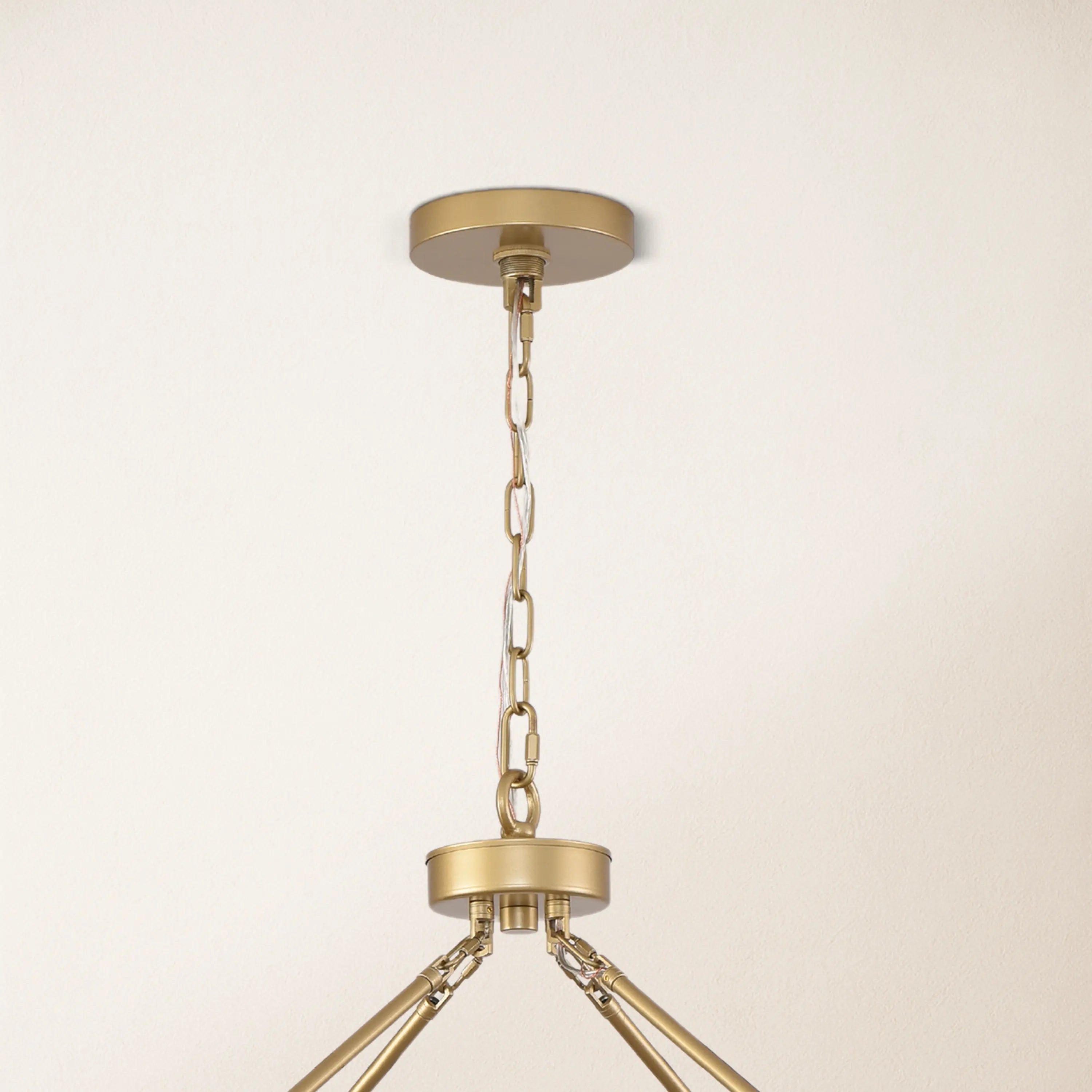 Cylora Kronleuchter mit runder Glasröhre und Kette, 122 cm