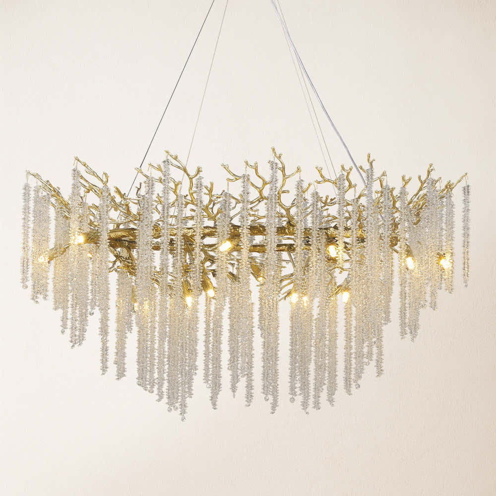 Snow Tree Branch Chandelier 47''D#Finish_Gold