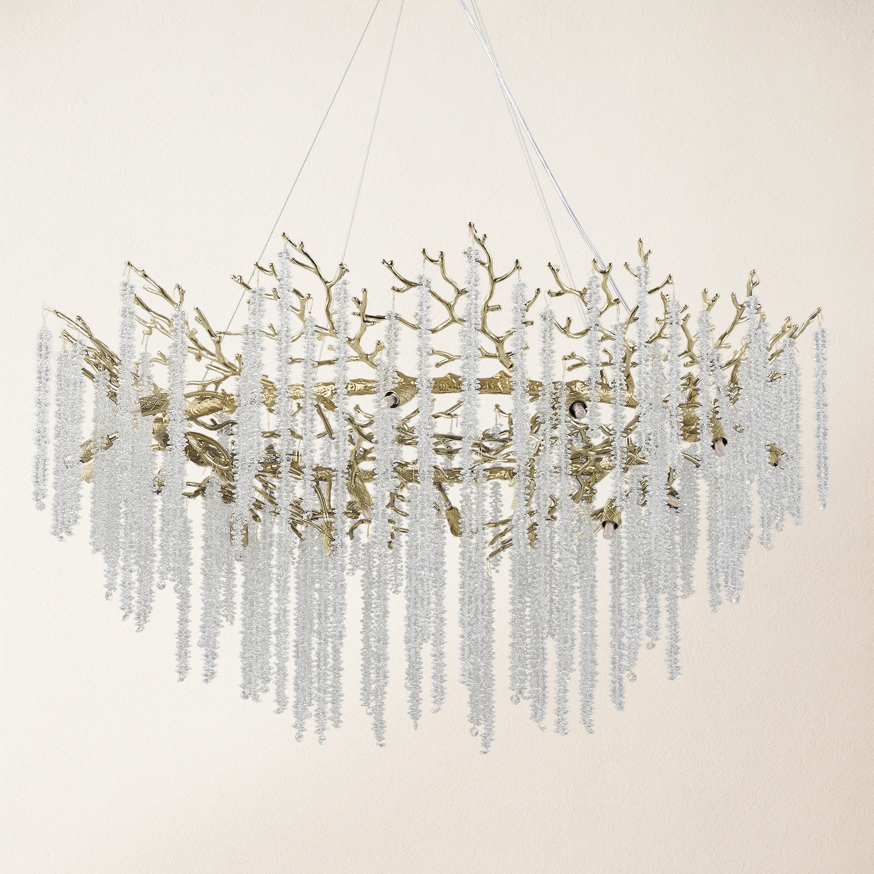 Snow Tree Branch Chandelier 47''D#Finish_Gold