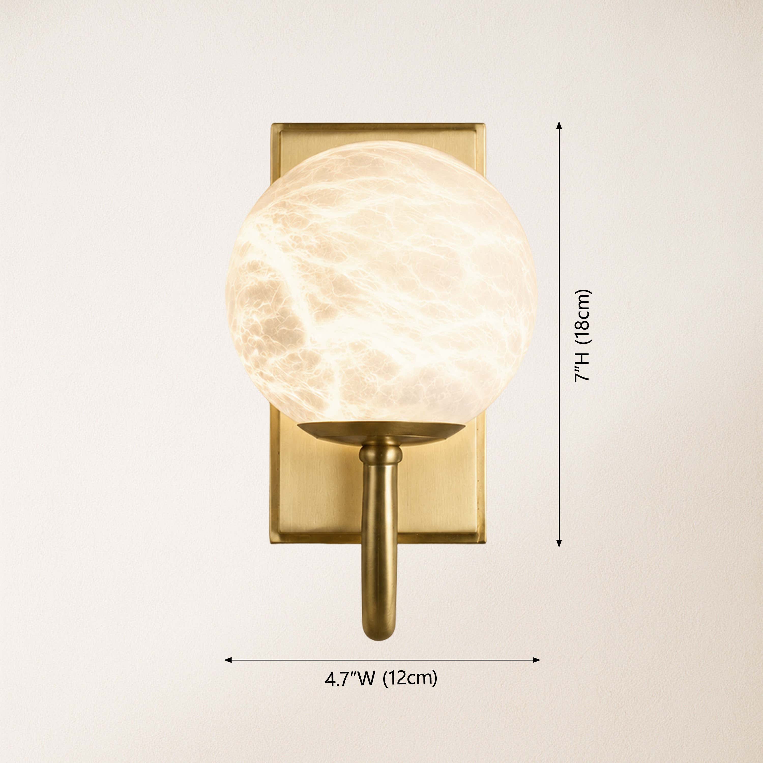 Solara Alabaster Globe Wall Sconce