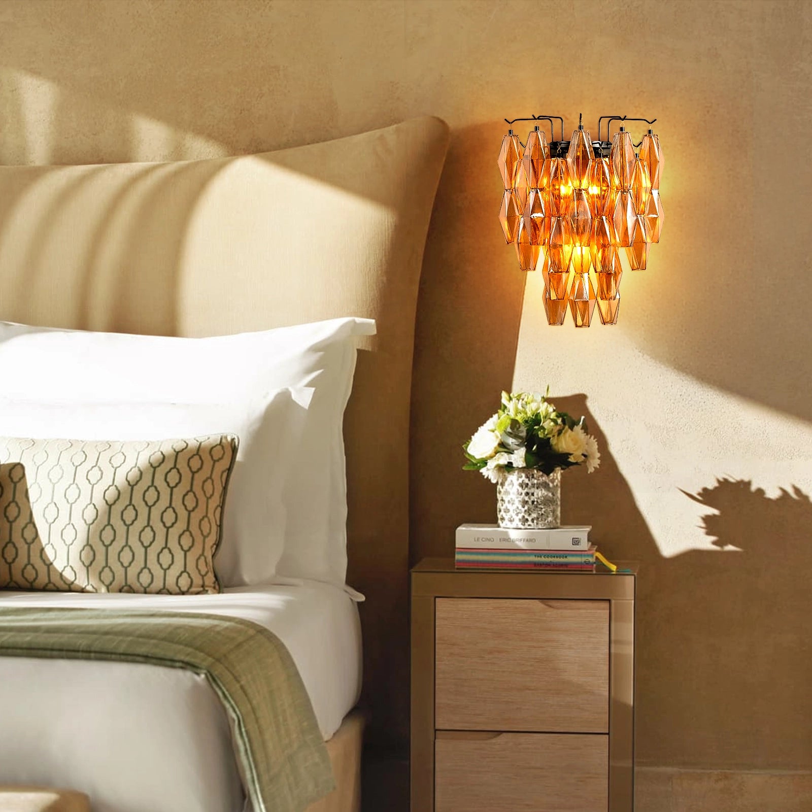 Celestial Drop Glass Wall Sconce#Finish_Black