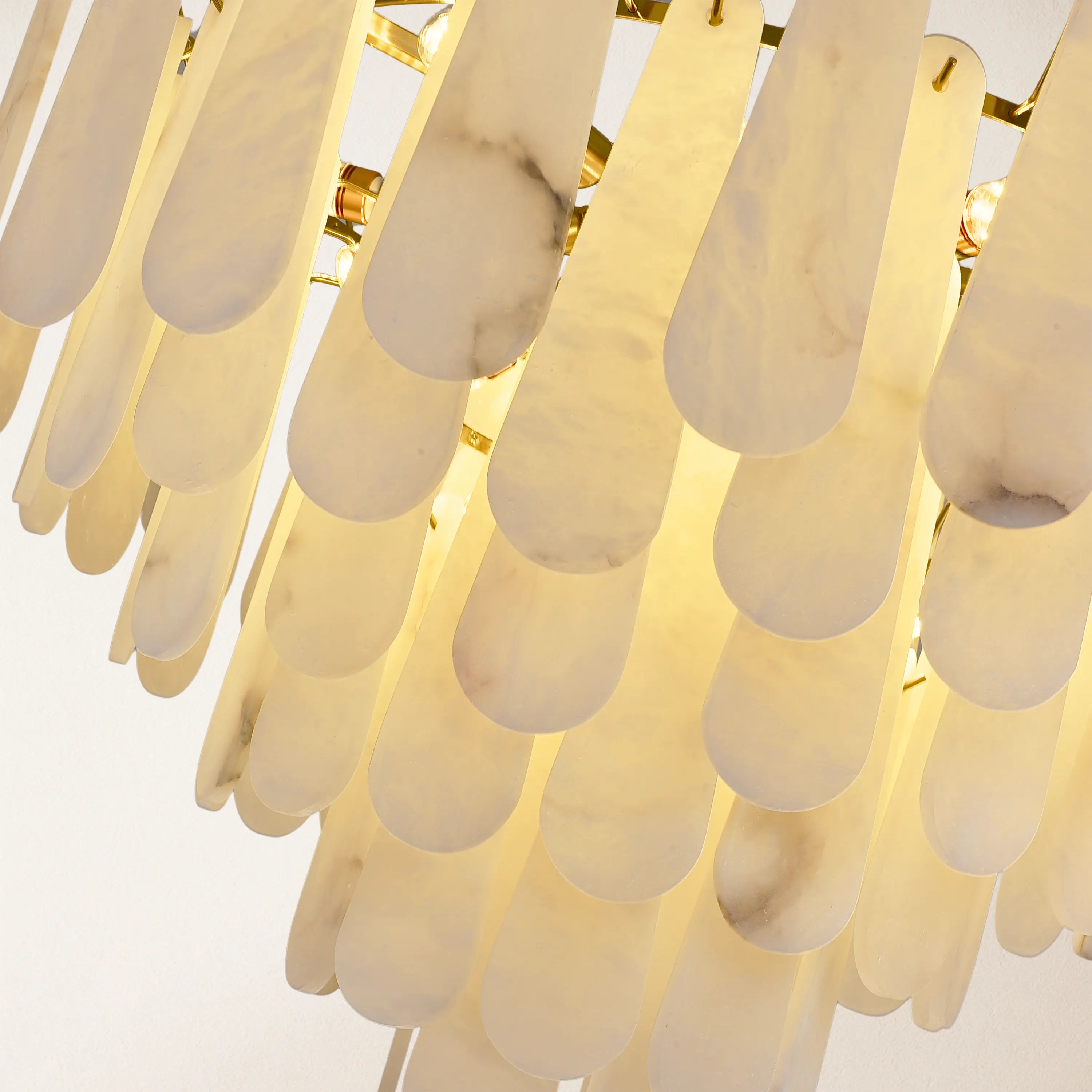 Caldera Alabaster Round Chandelier 32"#Finish_Gold