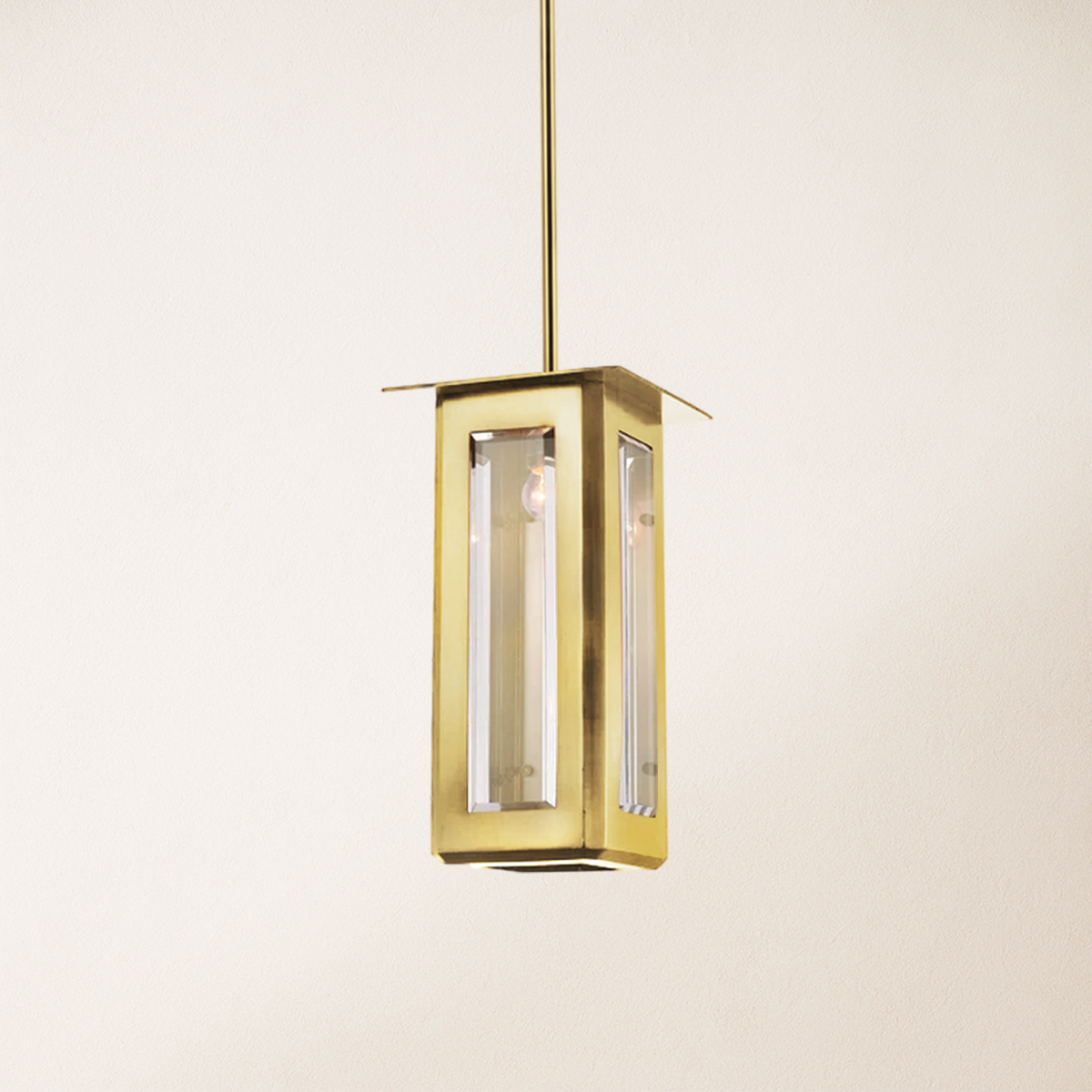 Baluster Rectangle Glass Pendant 7"W#Finish_Gold