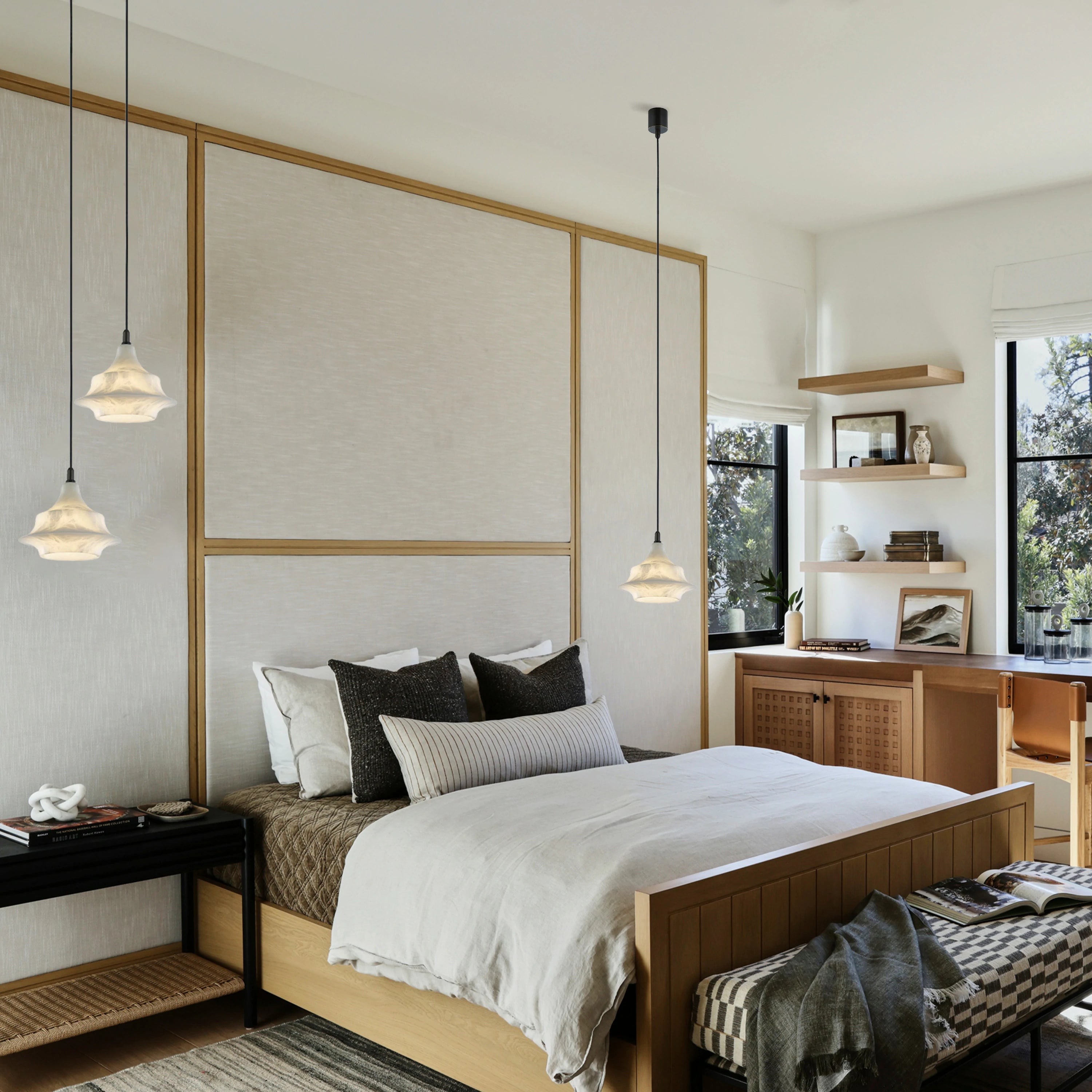 Bloom Alabaster Gleam Pendant 7"D