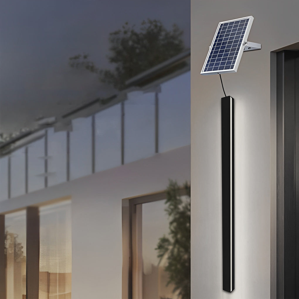 Minimalistische lange lineare LED wasserdicht schwarz moderne Solar Wandleuchte Beleuchtung