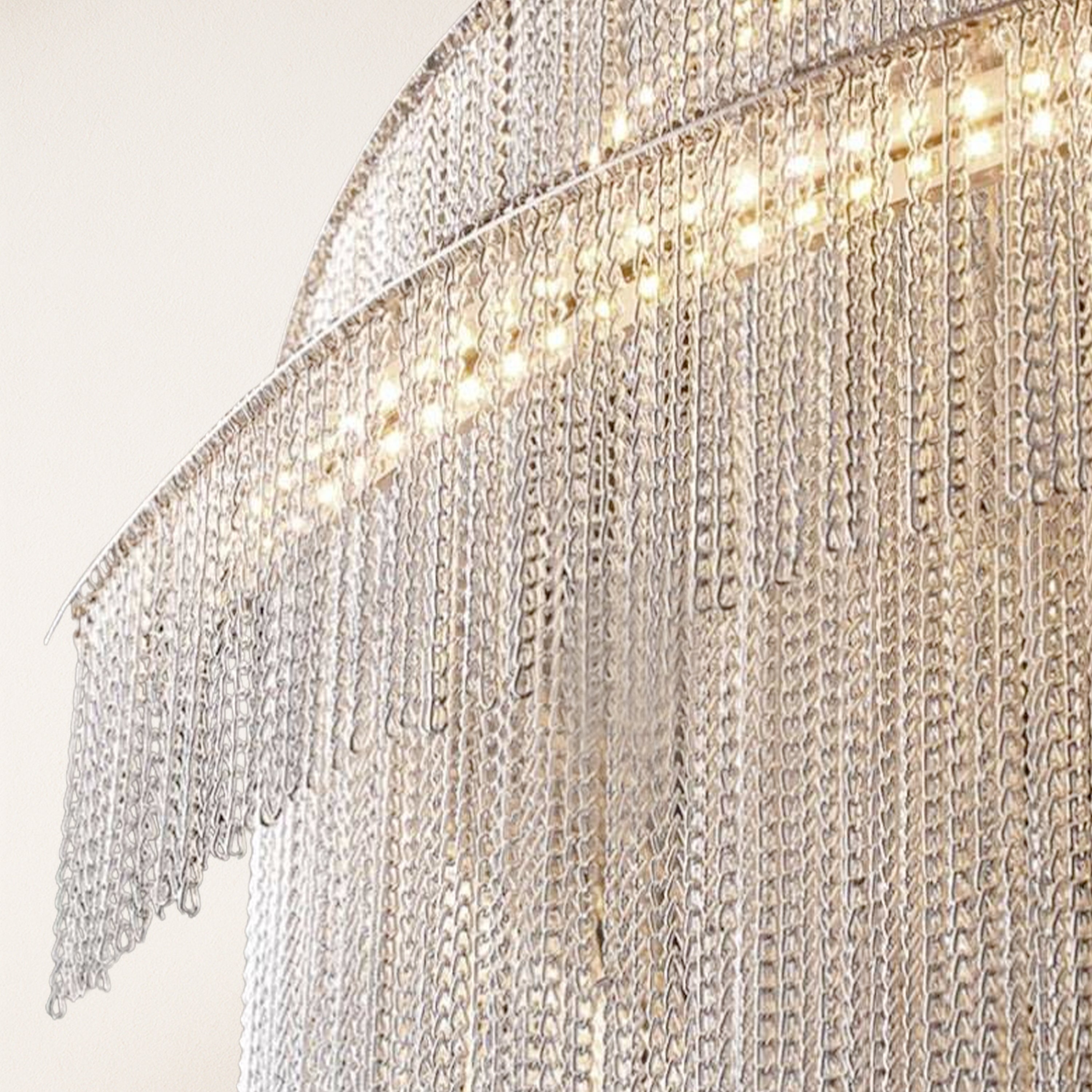 Teresa Cadena Metal Chain Tassel Entryway Chandelier 24"D