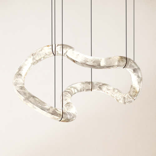 Symmetrischer Infinity-Kronleuchter aus Alabaster, 140 cm