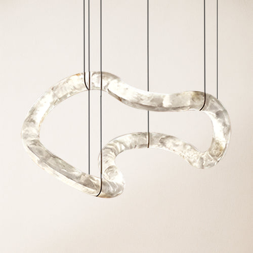 Symmetrischer Infinity-Kronleuchter aus Alabaster, 140 cm
