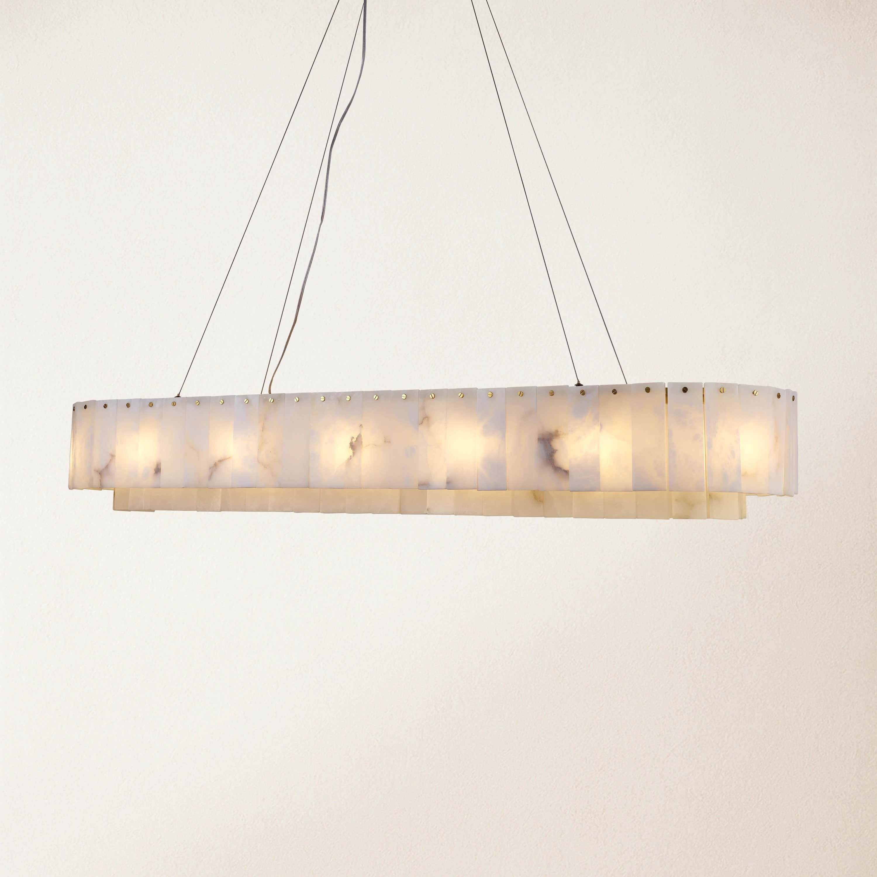 Sawyer Alabaster Oval Chandelier 54"#Finish_Gold