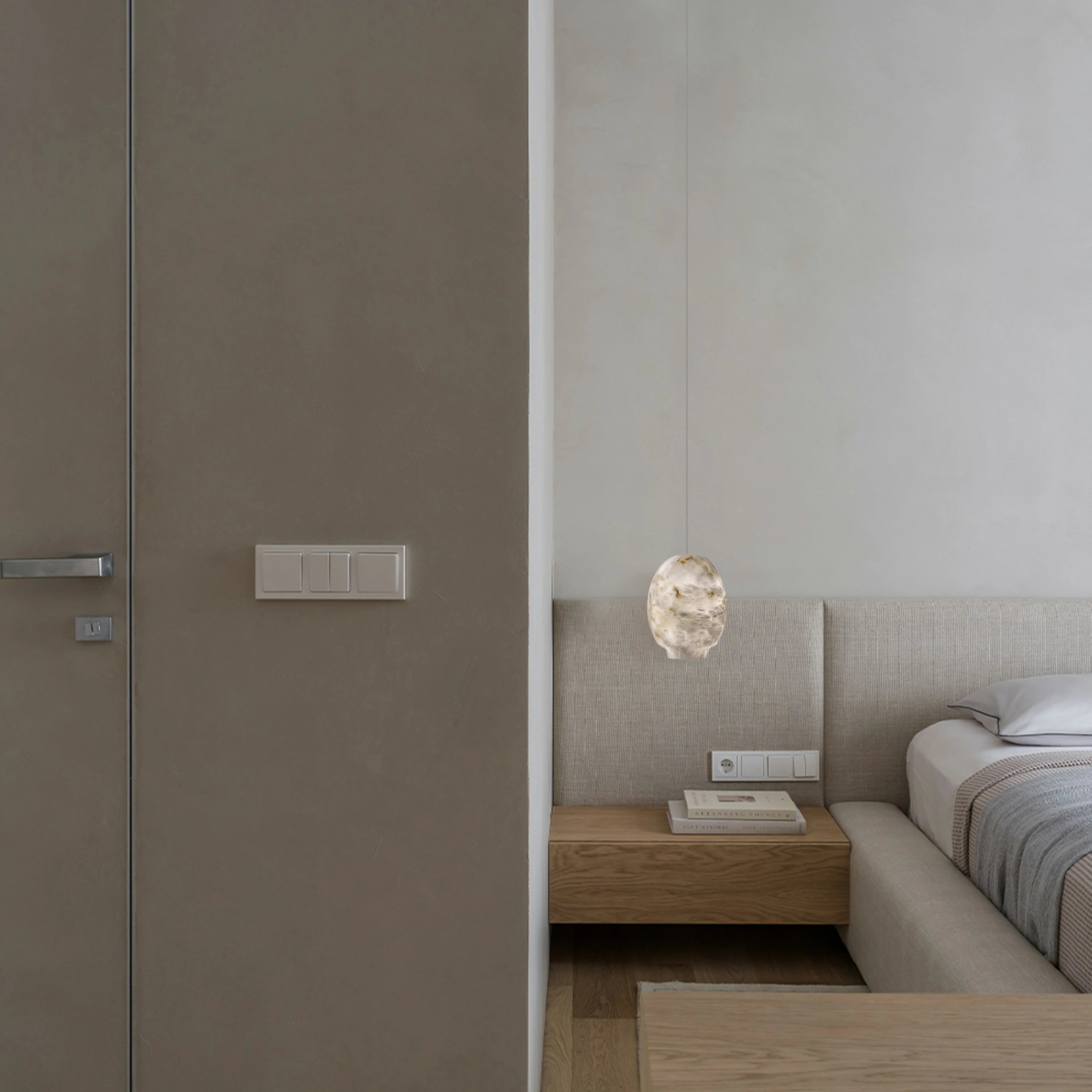 Dadaly Alabaster Lantern Small Art Round Pendant 7"W