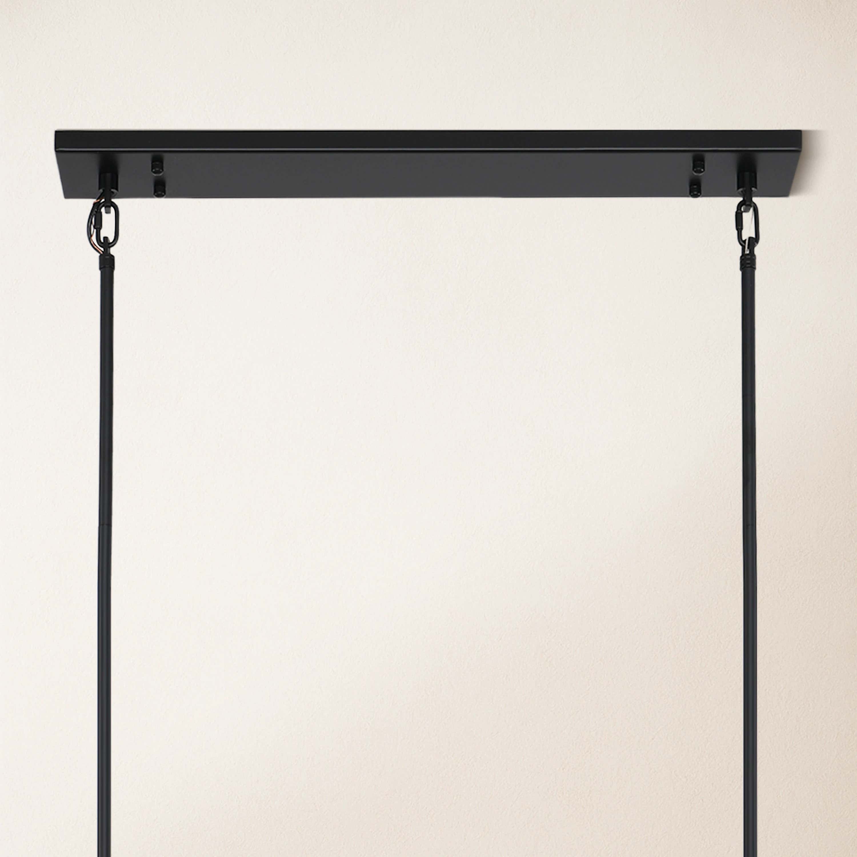 Vellum Rectangular Chandelier 59"W#Finish_Black