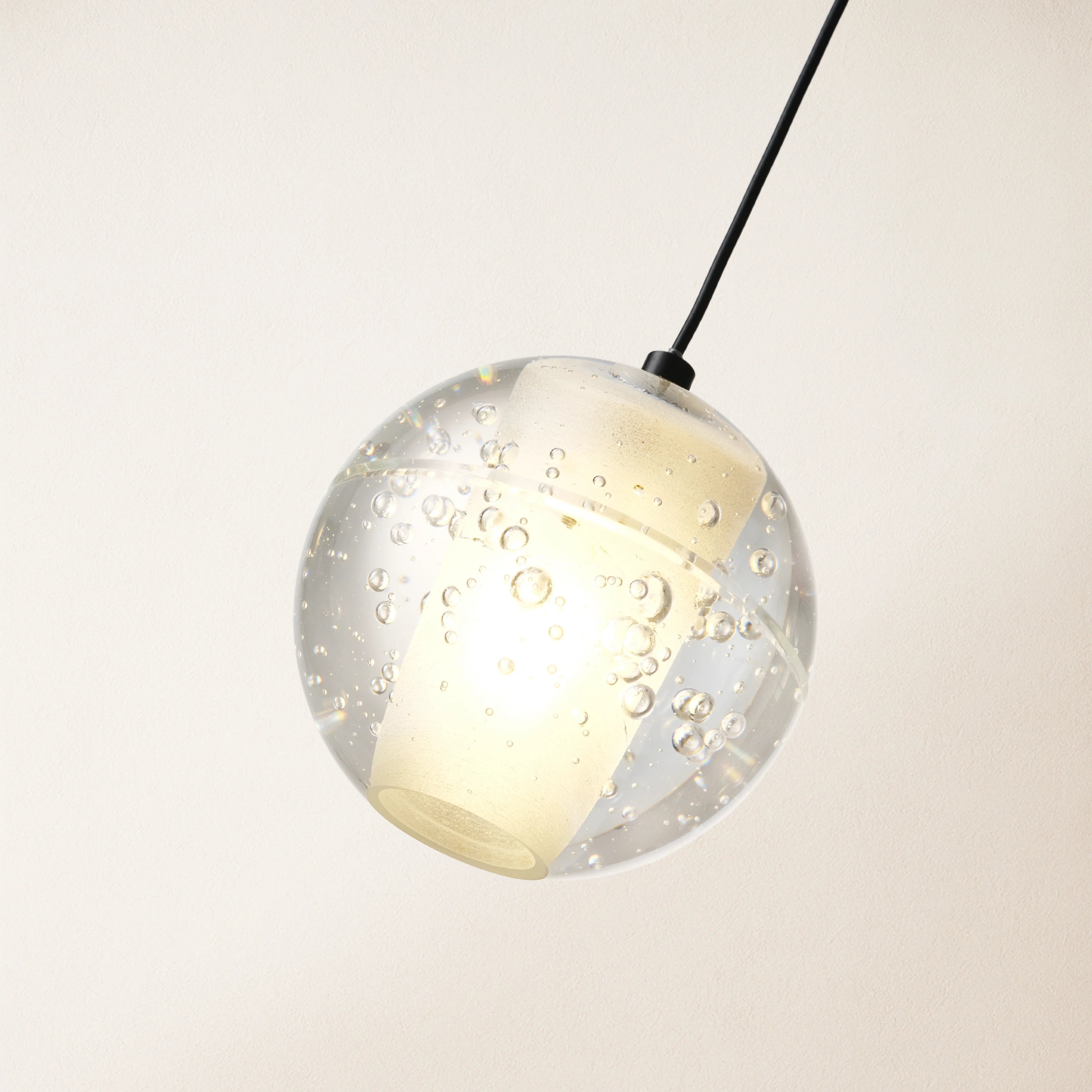 Pearl Ball Ceiling Pendant 4"D#Finish_Black