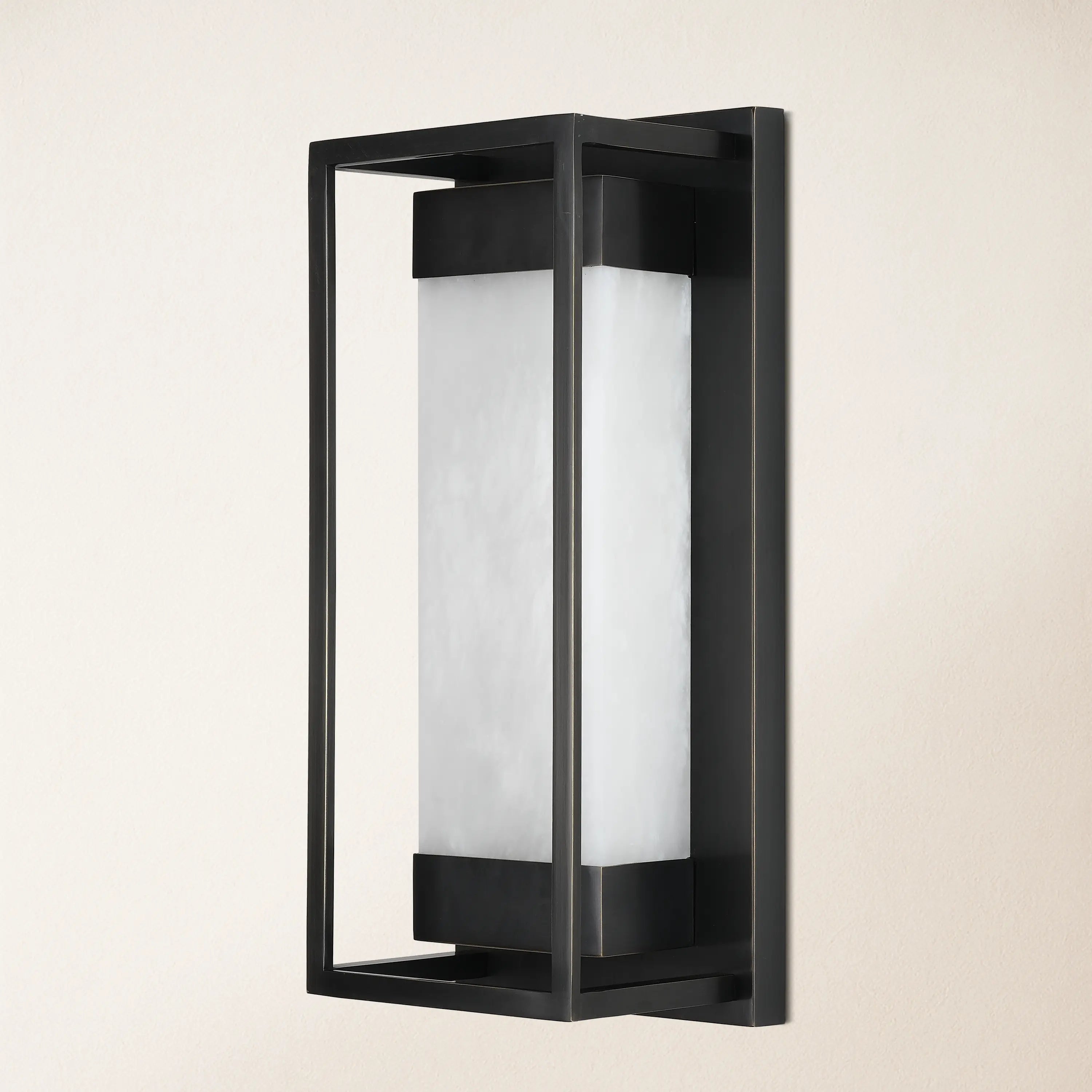 Bravura Alabaster Wall Sconce 16"H#Finish_Black