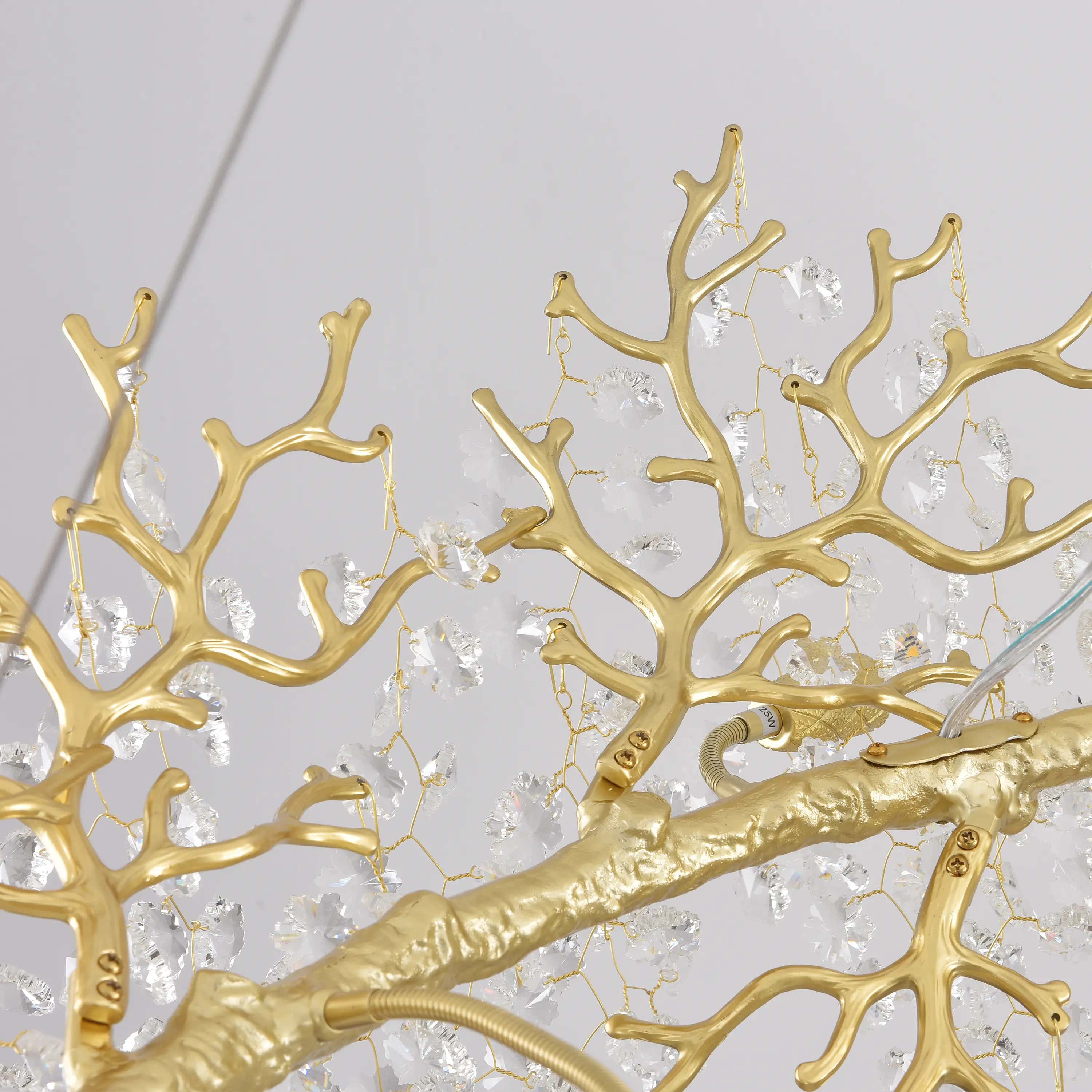 Lustre Branches Rechteckiger Kristall-Kronleuchter, 139,7 cm breit