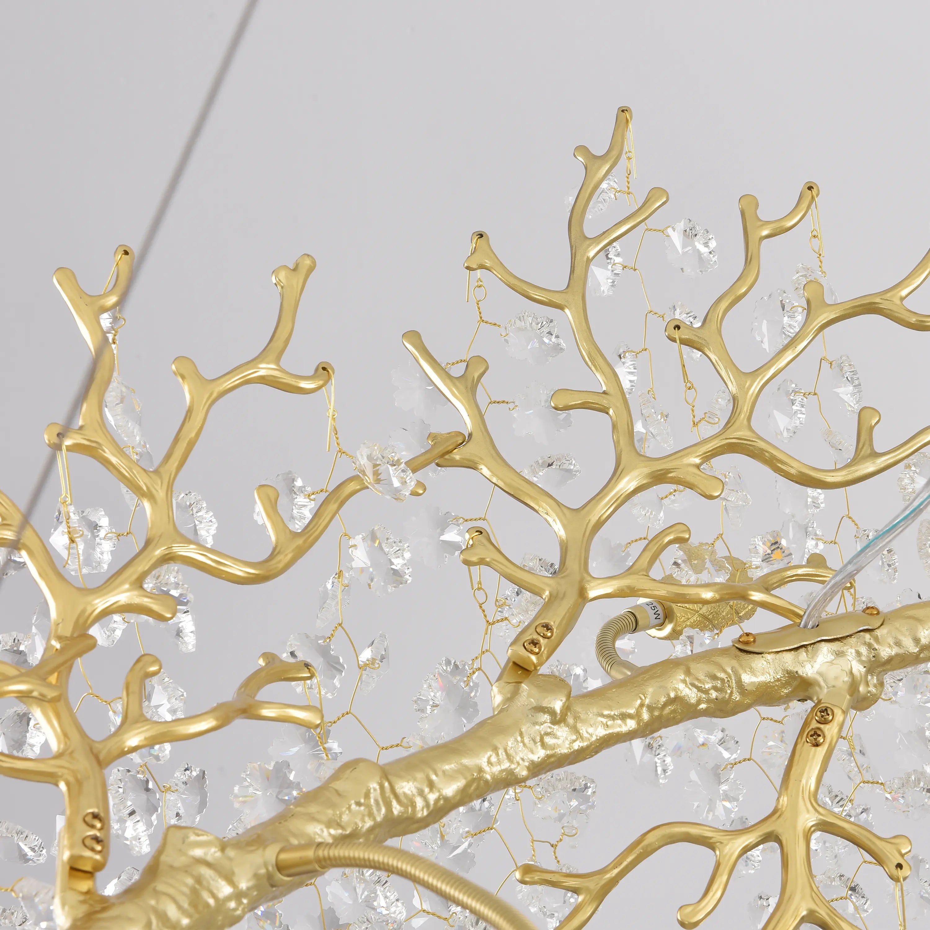 Lustre Branches Rechteckiger Kristall-Kronleuchter, 139,7 cm breit